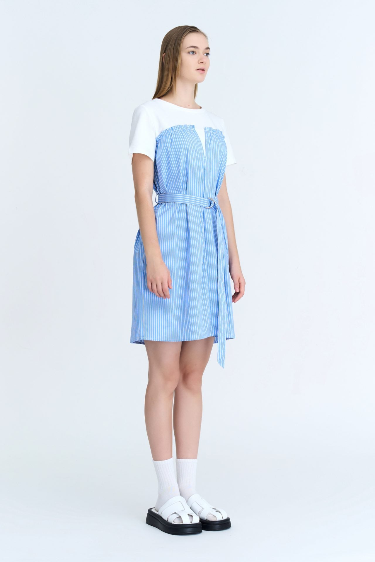 Contrast Fabric D-Rings Dress [AT]