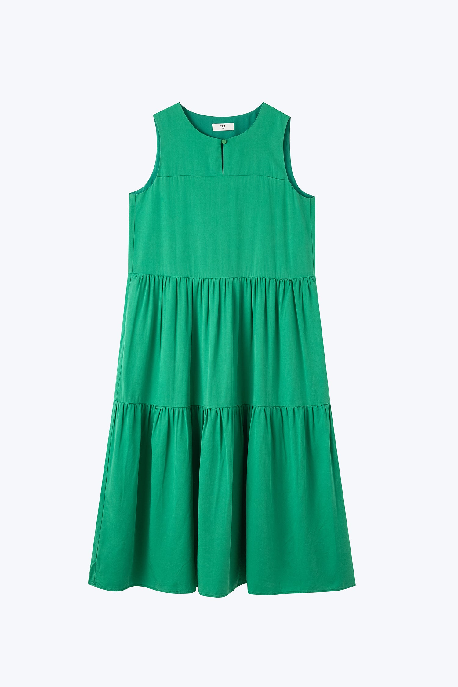 Sleeveless Gathered Tier Dress - Green [AT]