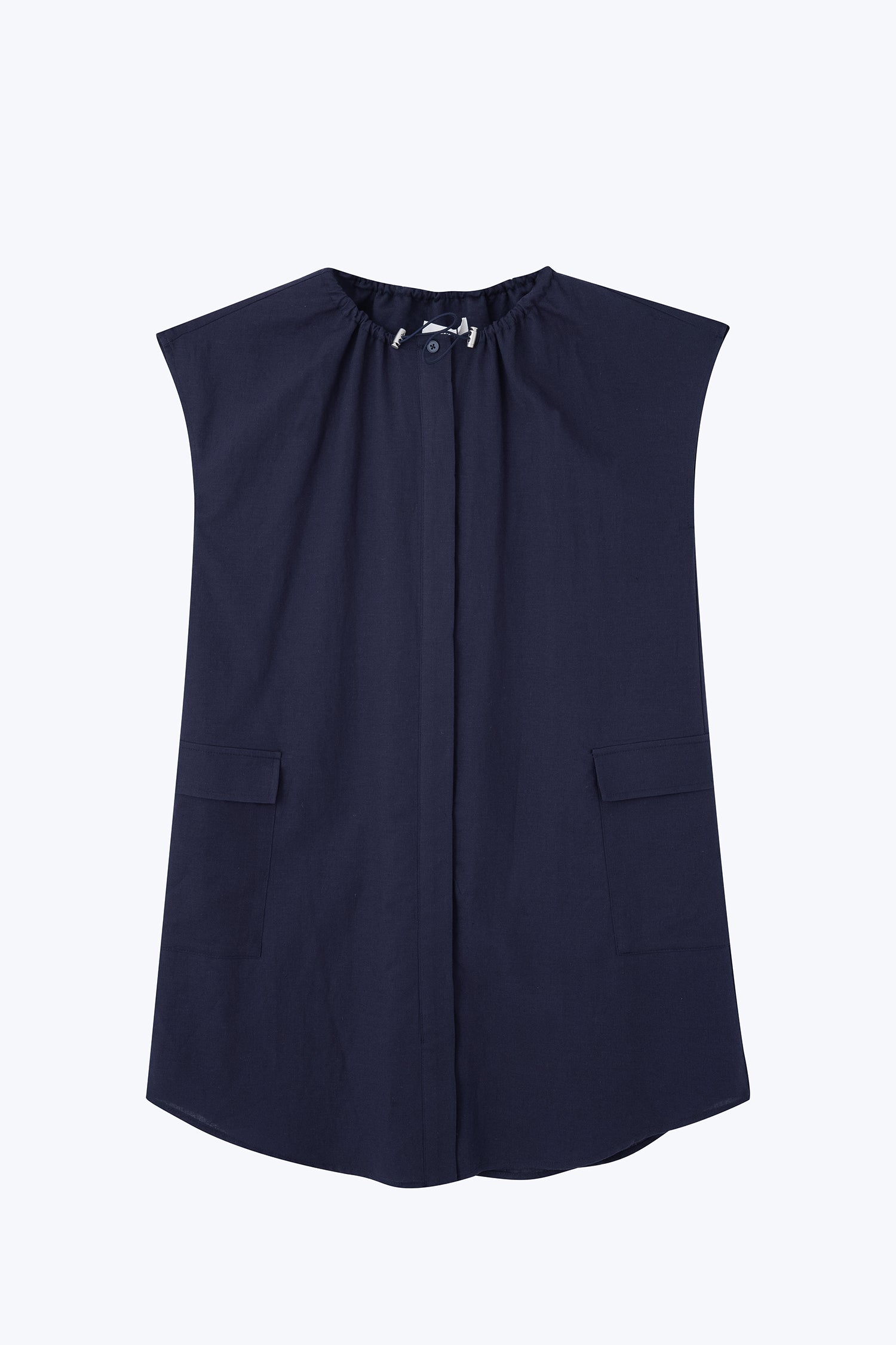 Drawcord Dress - Navy [AT]