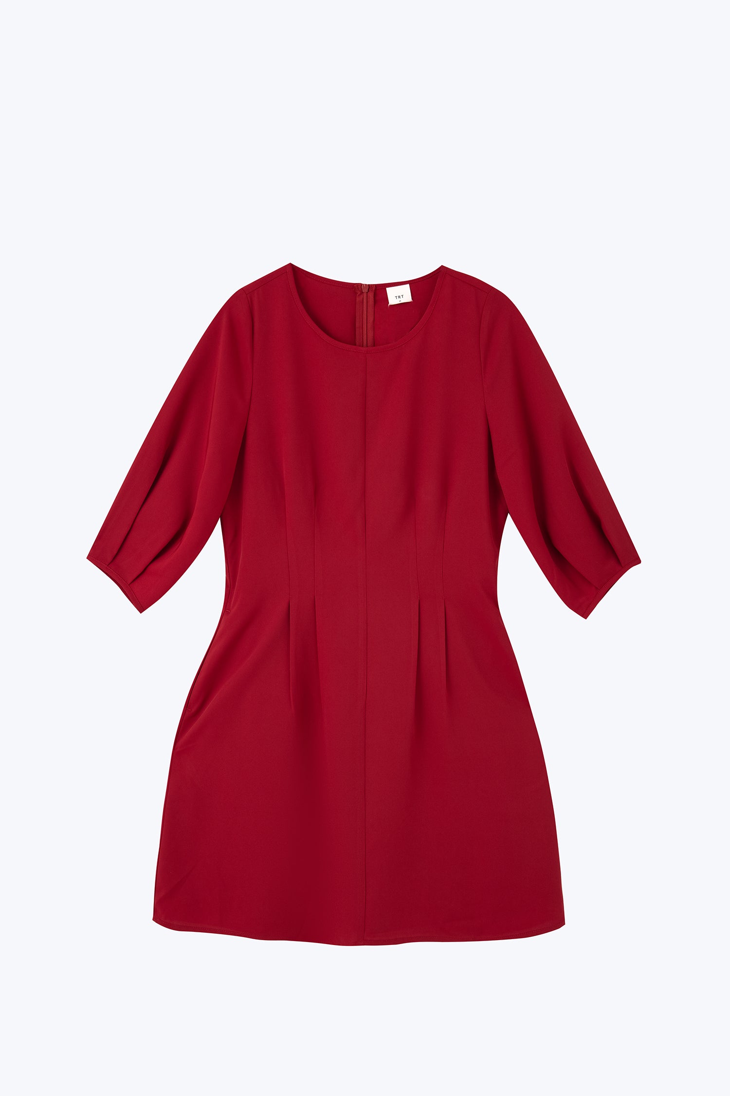 Pleated Flare Dress - Burgundy [AT]