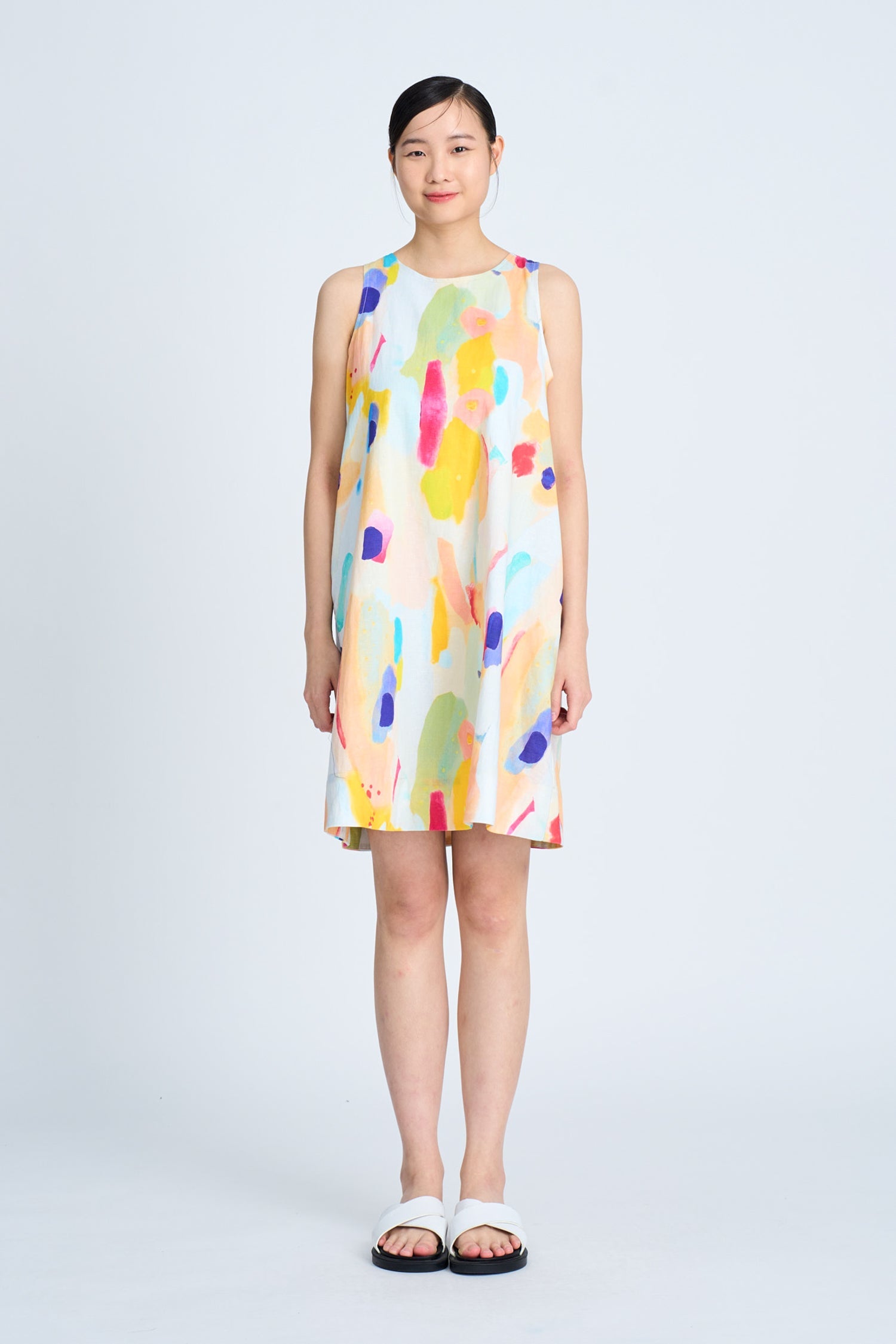 Watercolour Sleeveless Dress - Watercolour