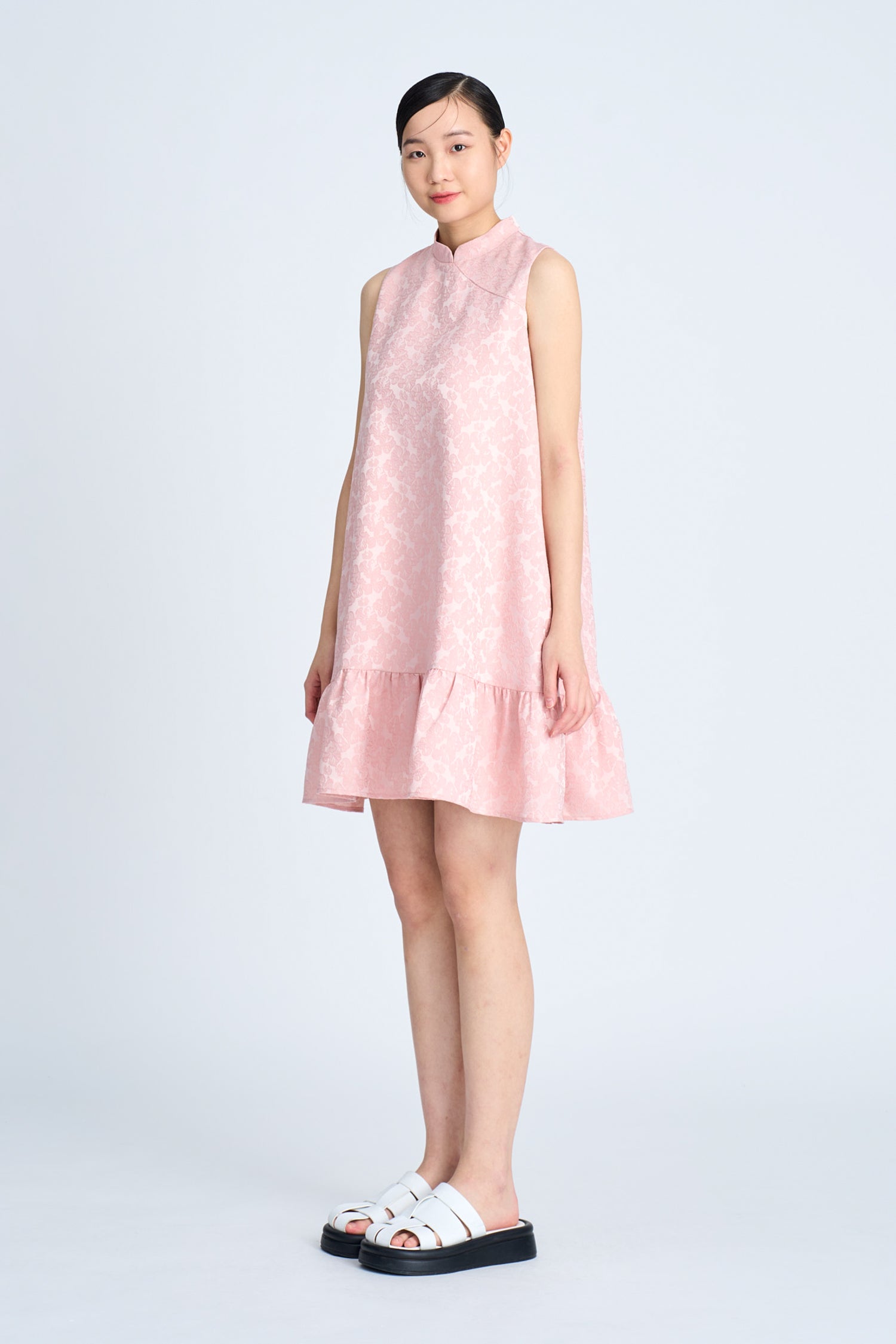 Mandarin Collar Dress - Blush [AT]
