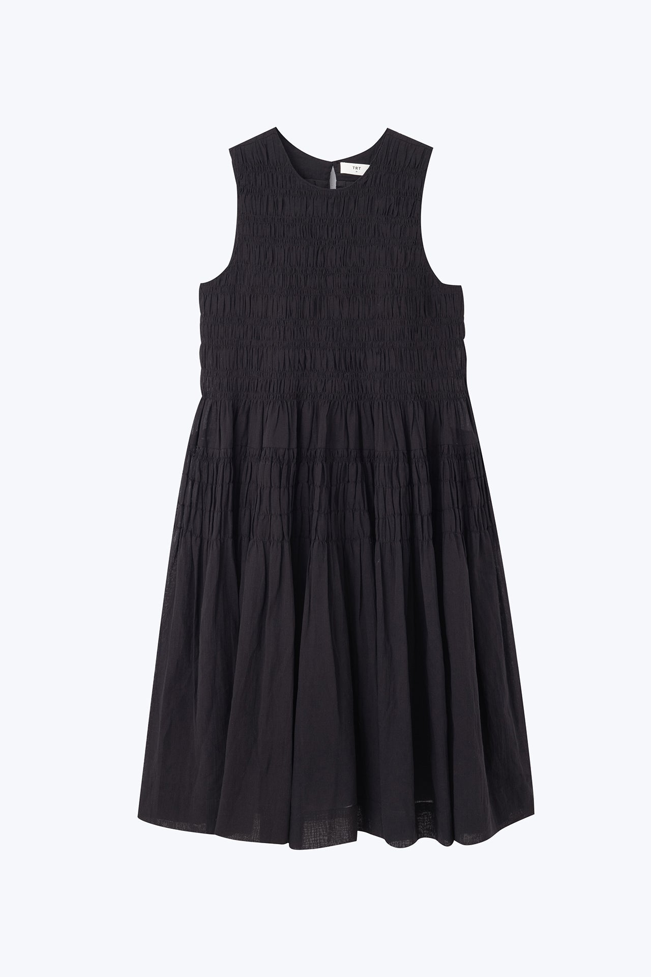 Sleeveless Smocked Dress - Black [AT]