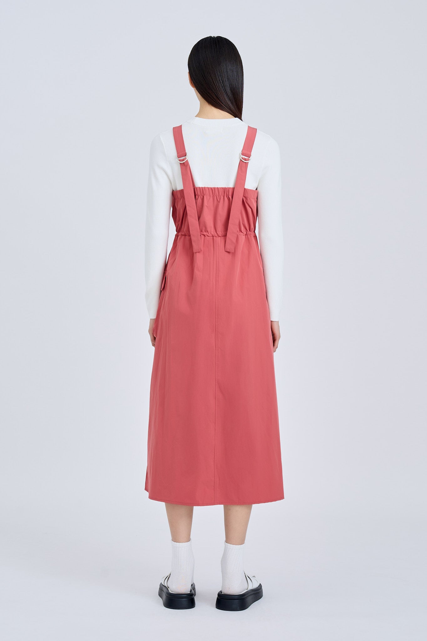 Drawstring Cargo Pinafore - Dusty Cedar [AT]
