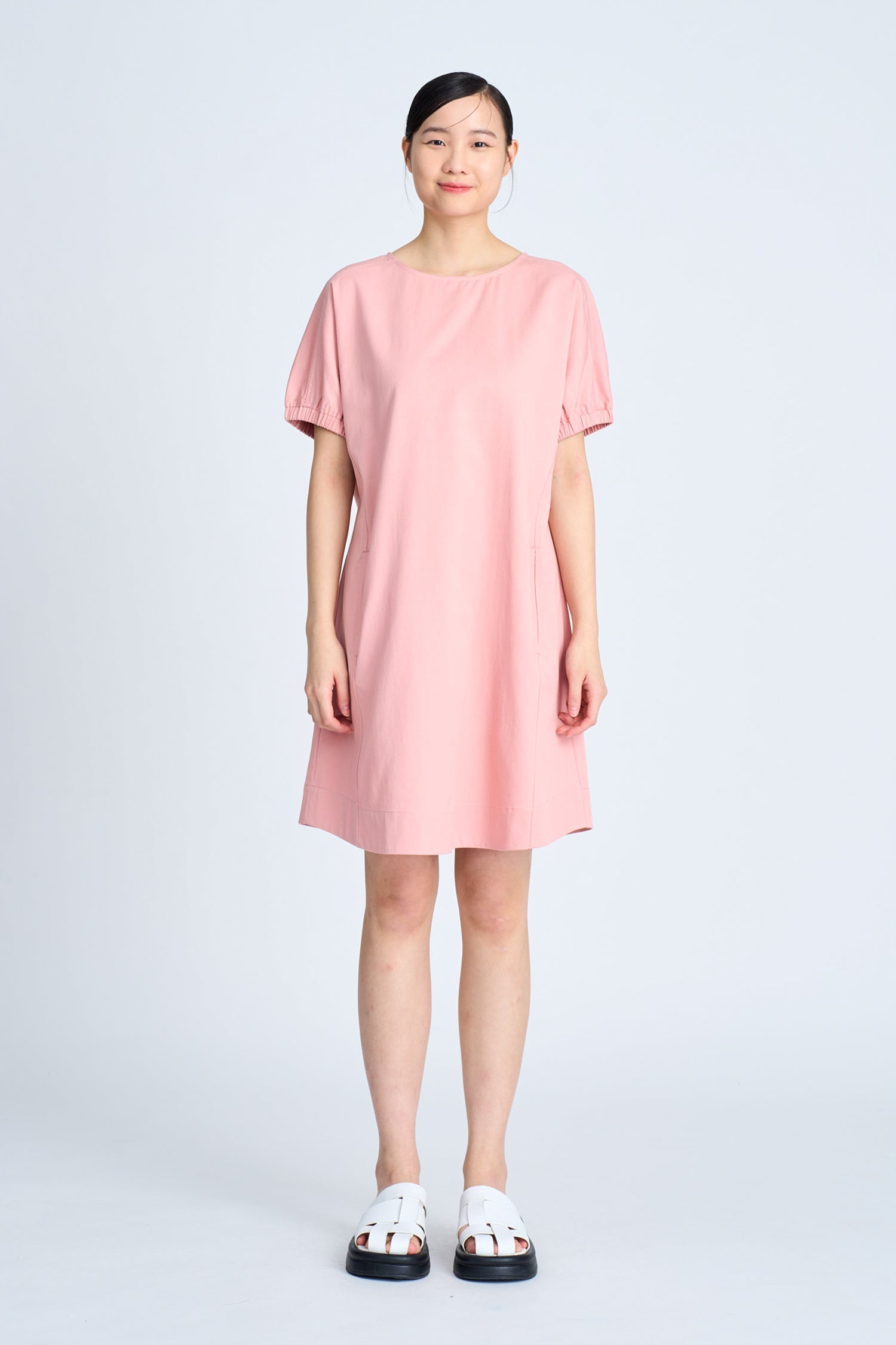 Elasticised Cuff Dress - Blush [AT]