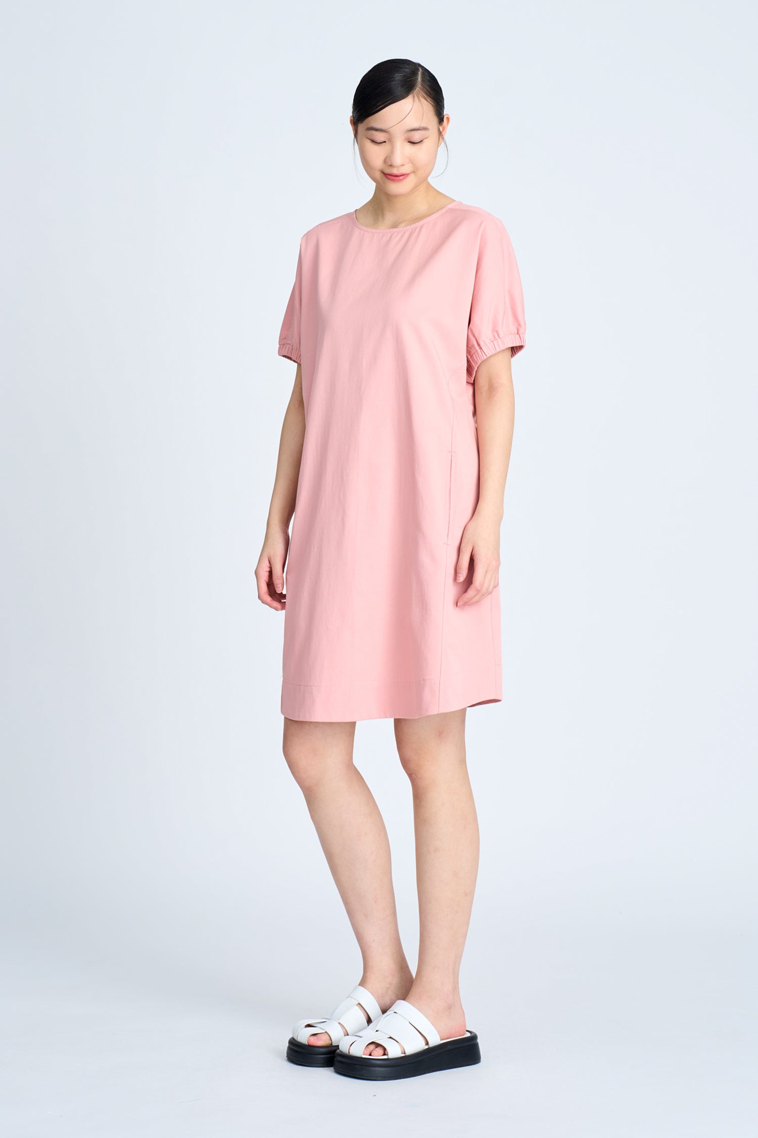 Elasticised Cuff Dress - Blush [AT]