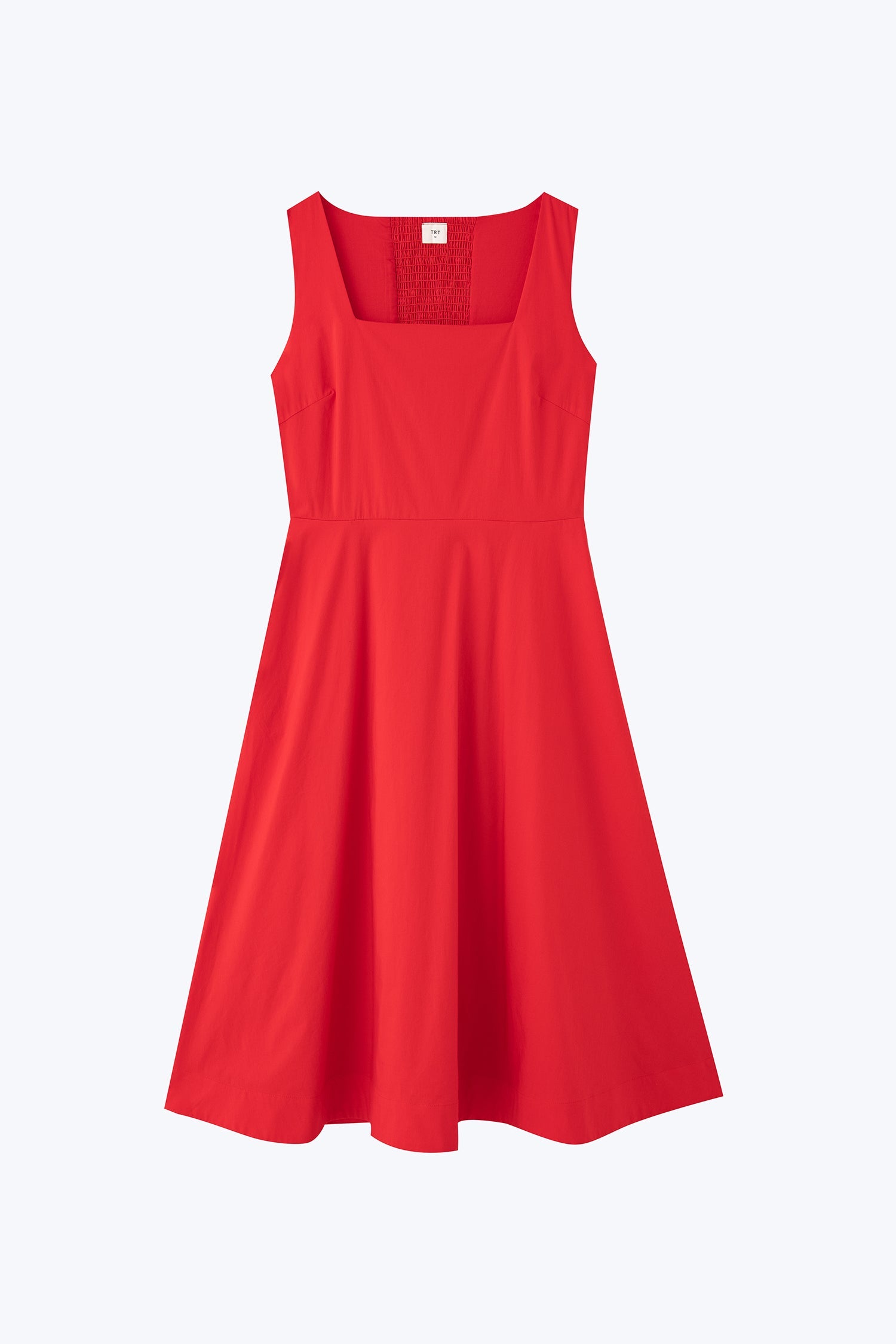 Square Neck Flare Dress - Red [AT]