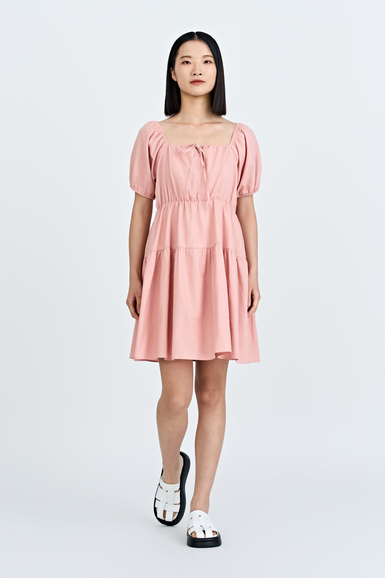 Gathered Tier Dress - Blush