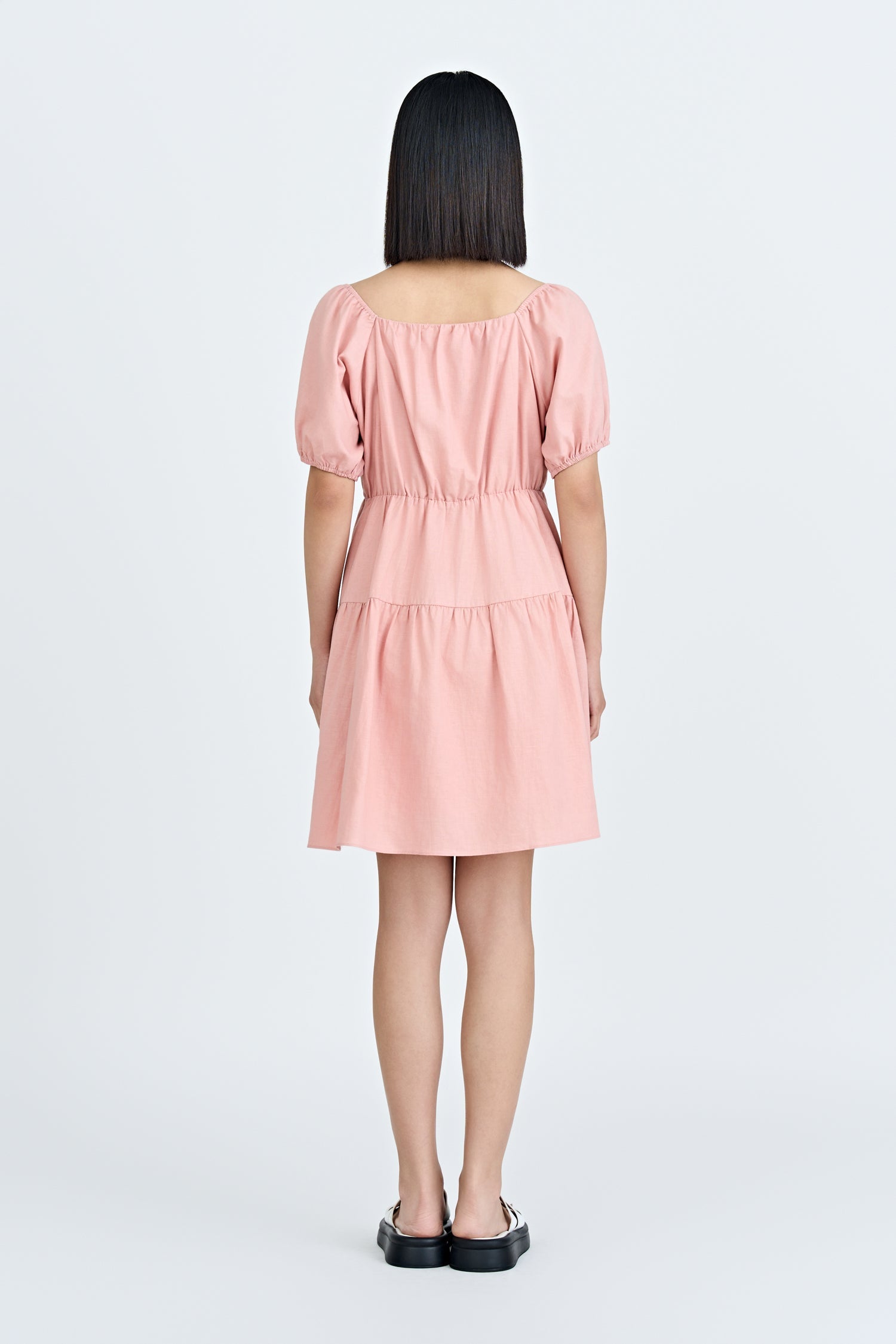 Gathered Tier Dress - Blush