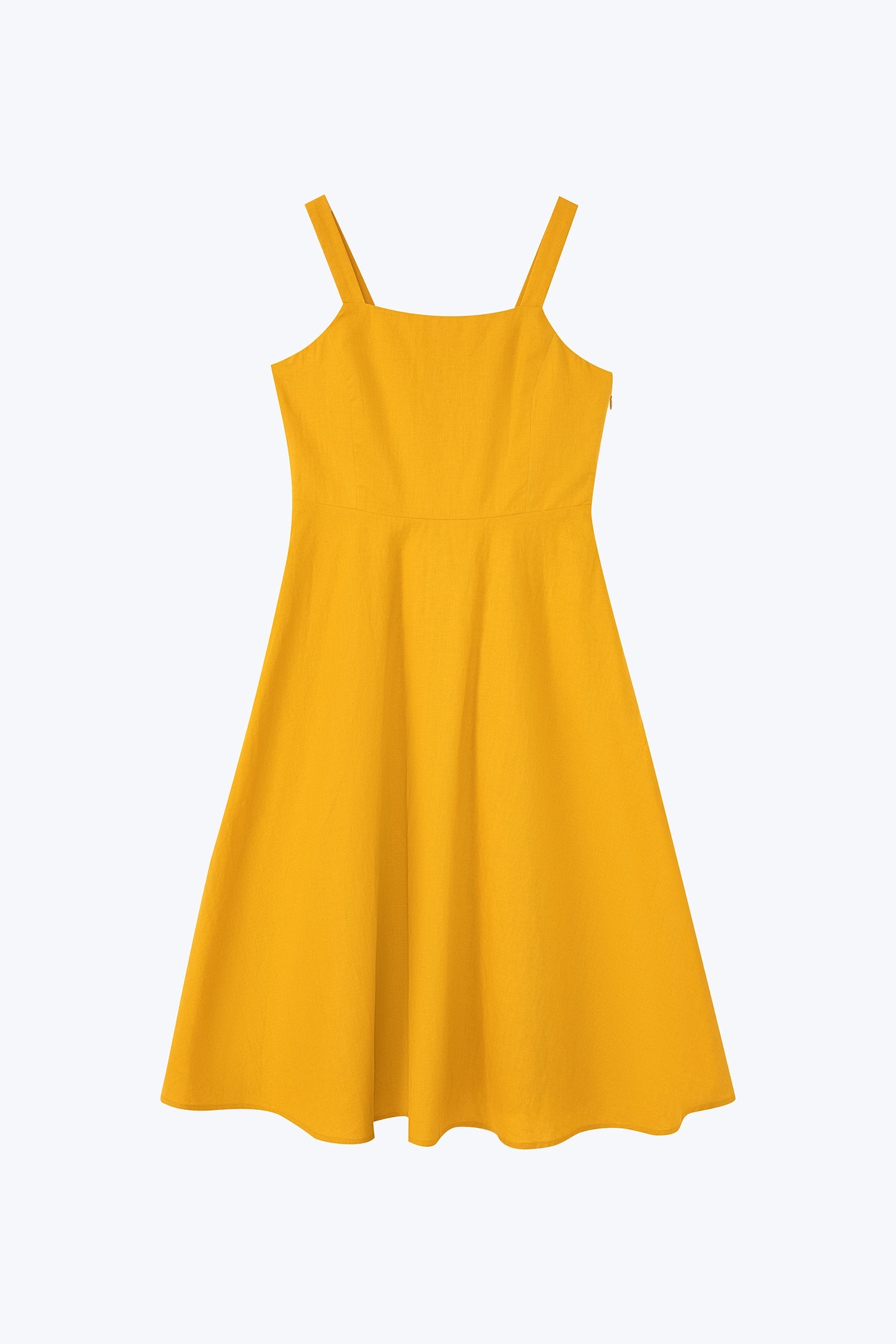 Square Neck Flare Dress - Sunray