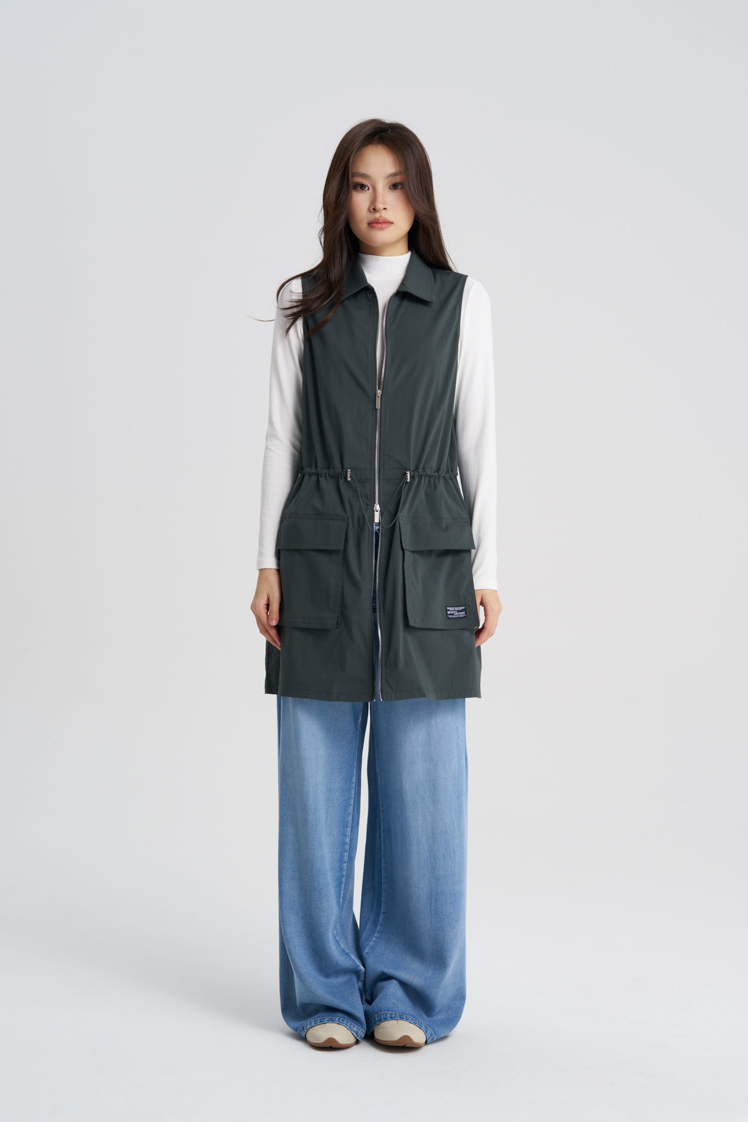 Collared Cargo Dress - Charcoal