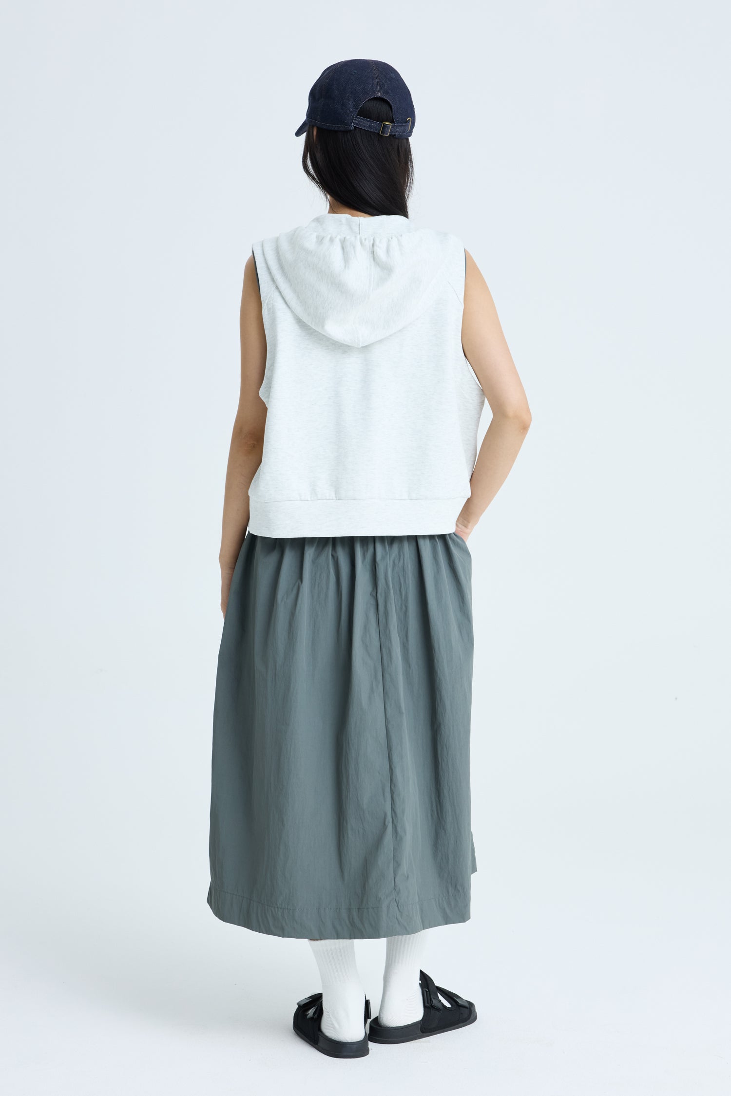Drawcord Dress - Dark Moss
