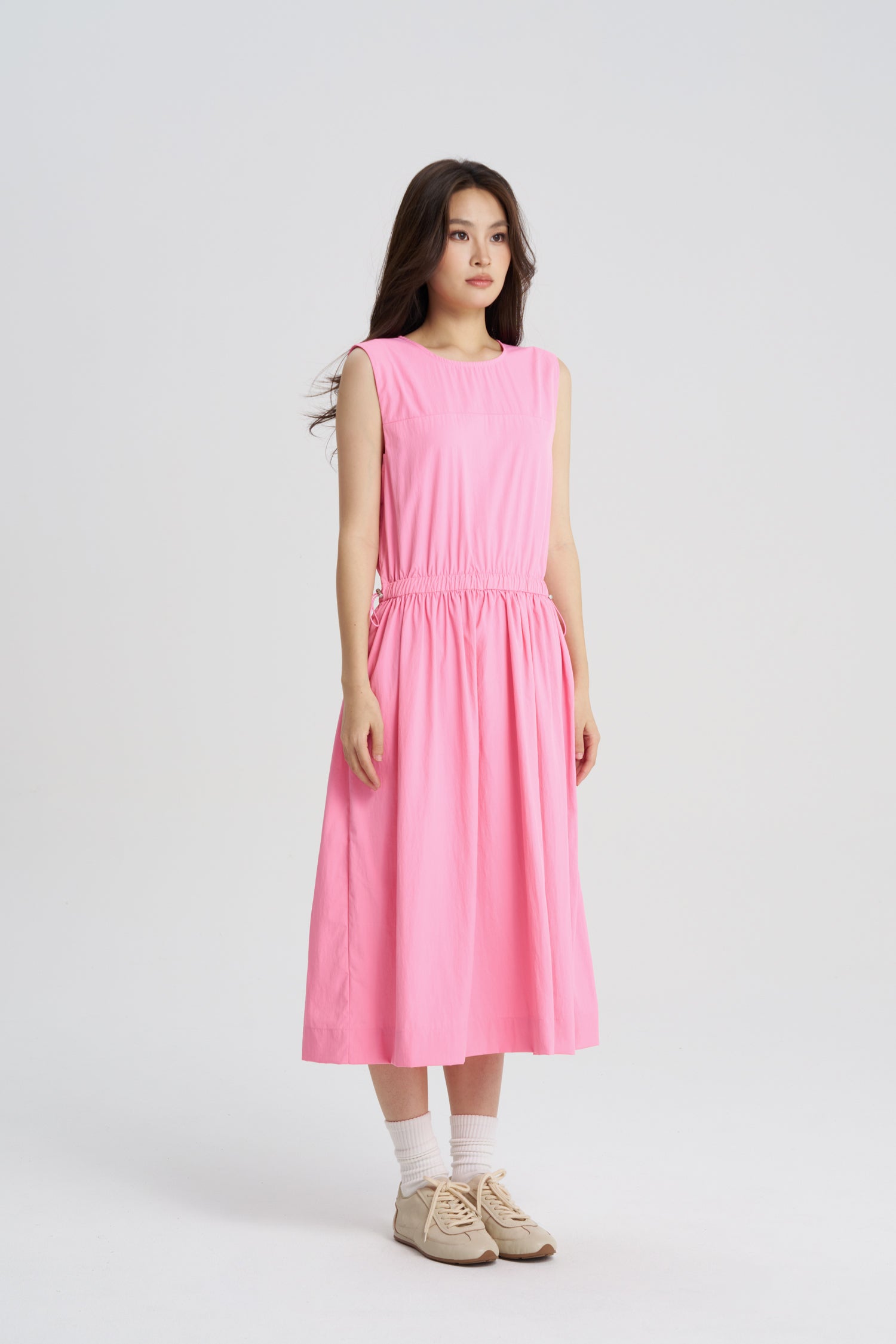 Drawcord Dress - Pink