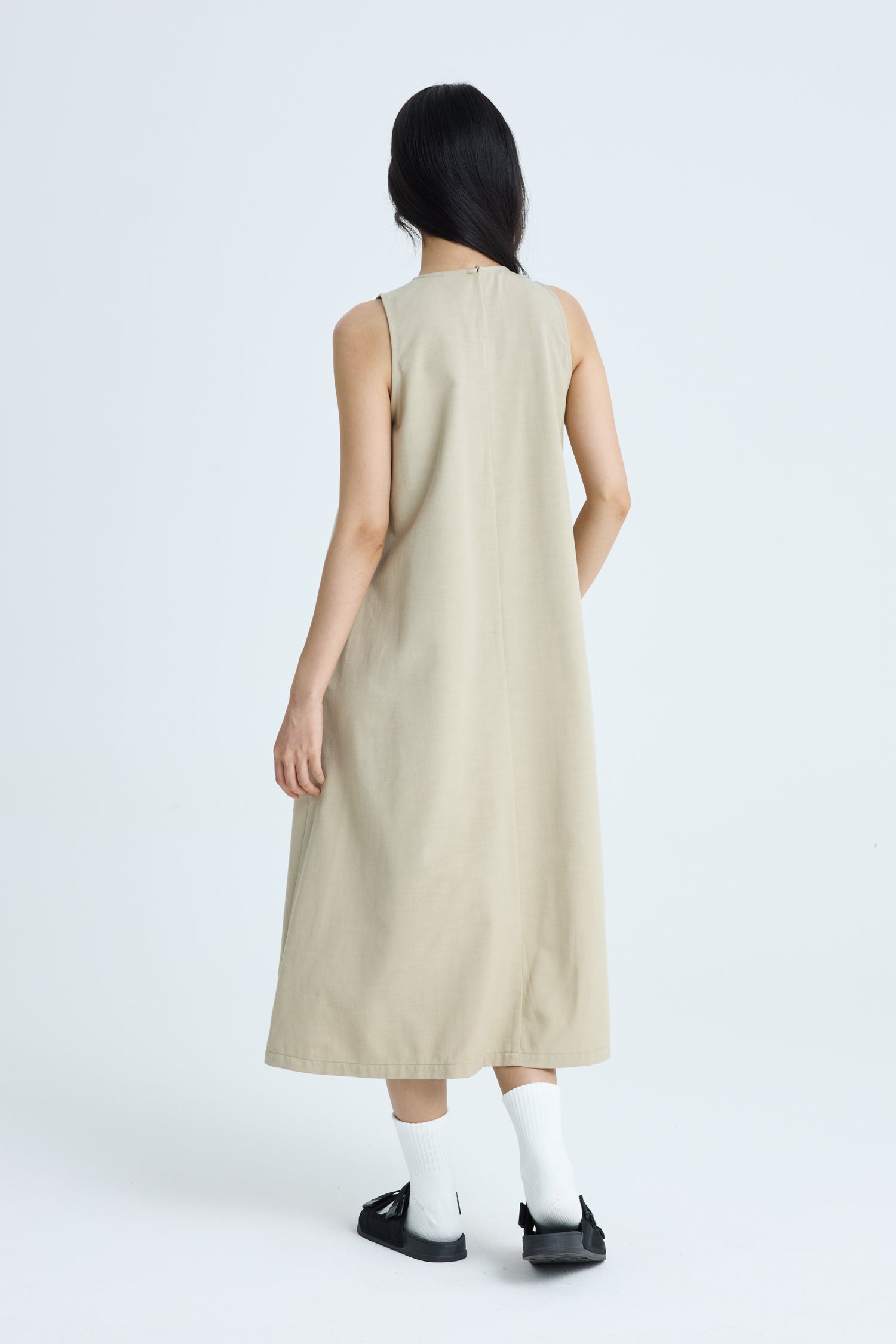 Sleeveless Panel Dress - Khaki