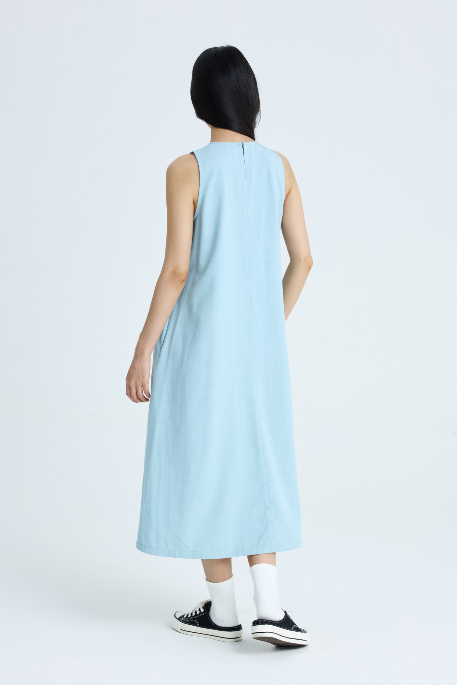 Sleeveless Panel Dress - Sky Blue