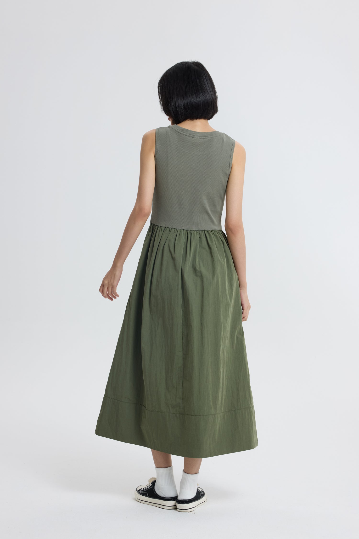 Classic Flare Dress - Army Green