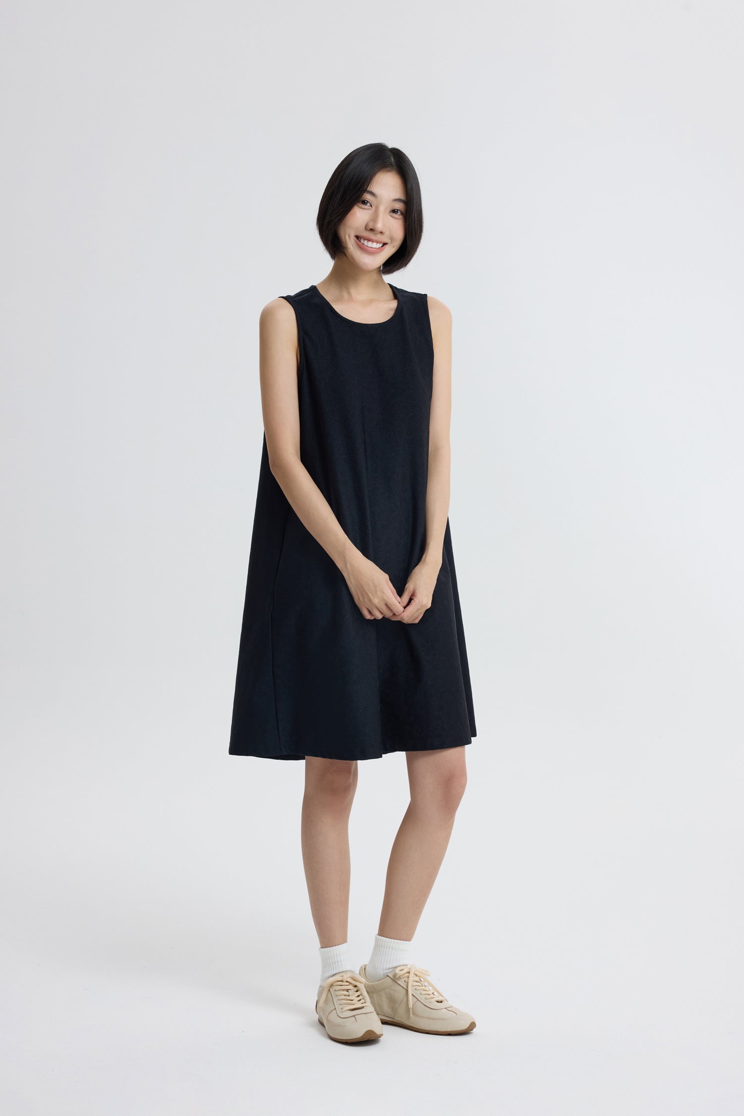 Floral Embossed Dress - Black