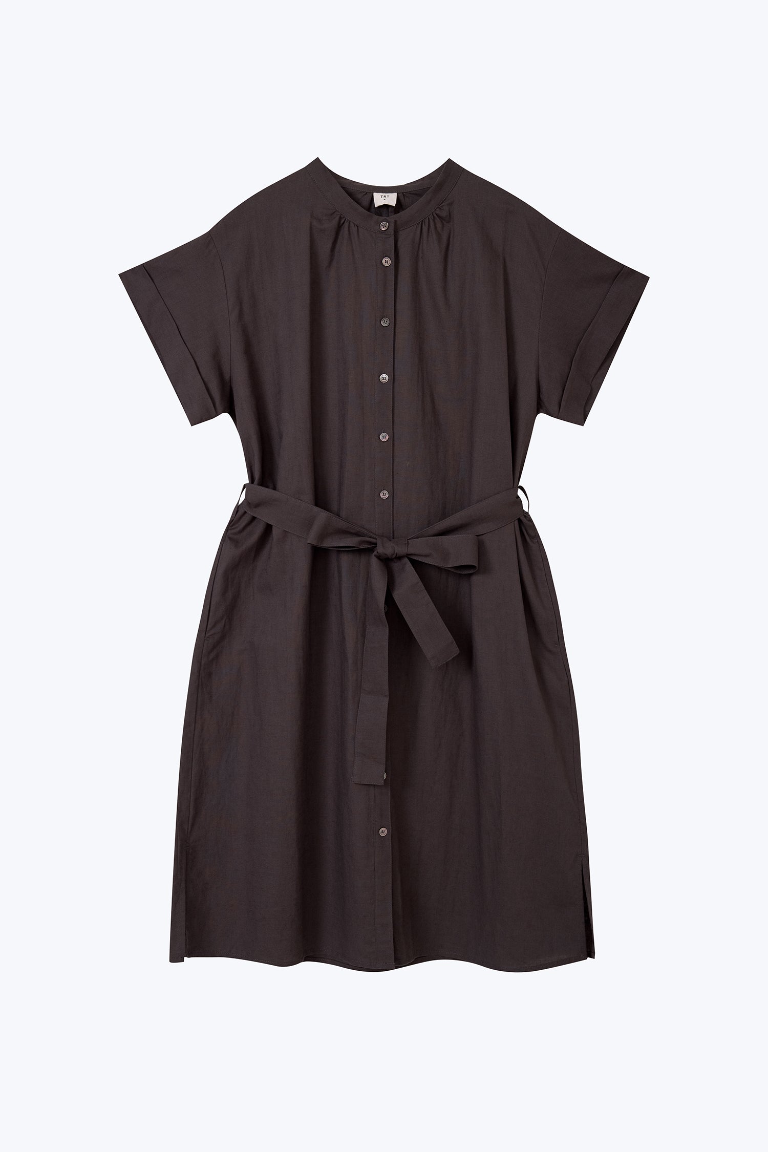Mandarin Collar Dress - Charcoal