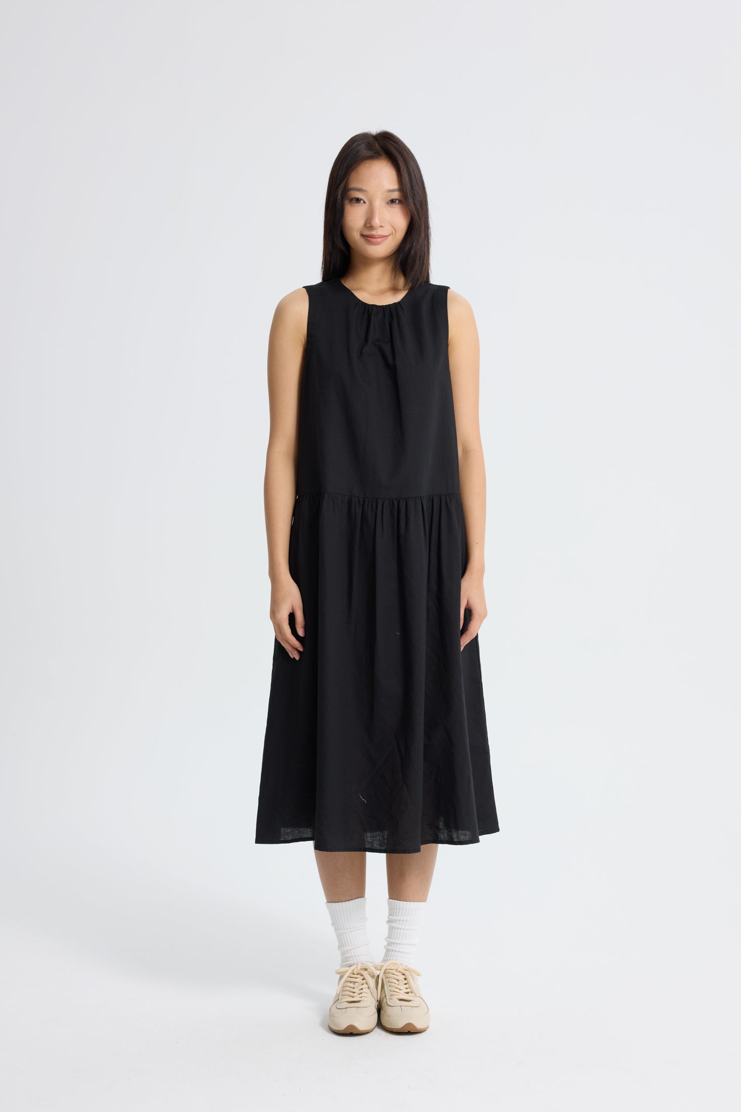 Gathered Dress - Black