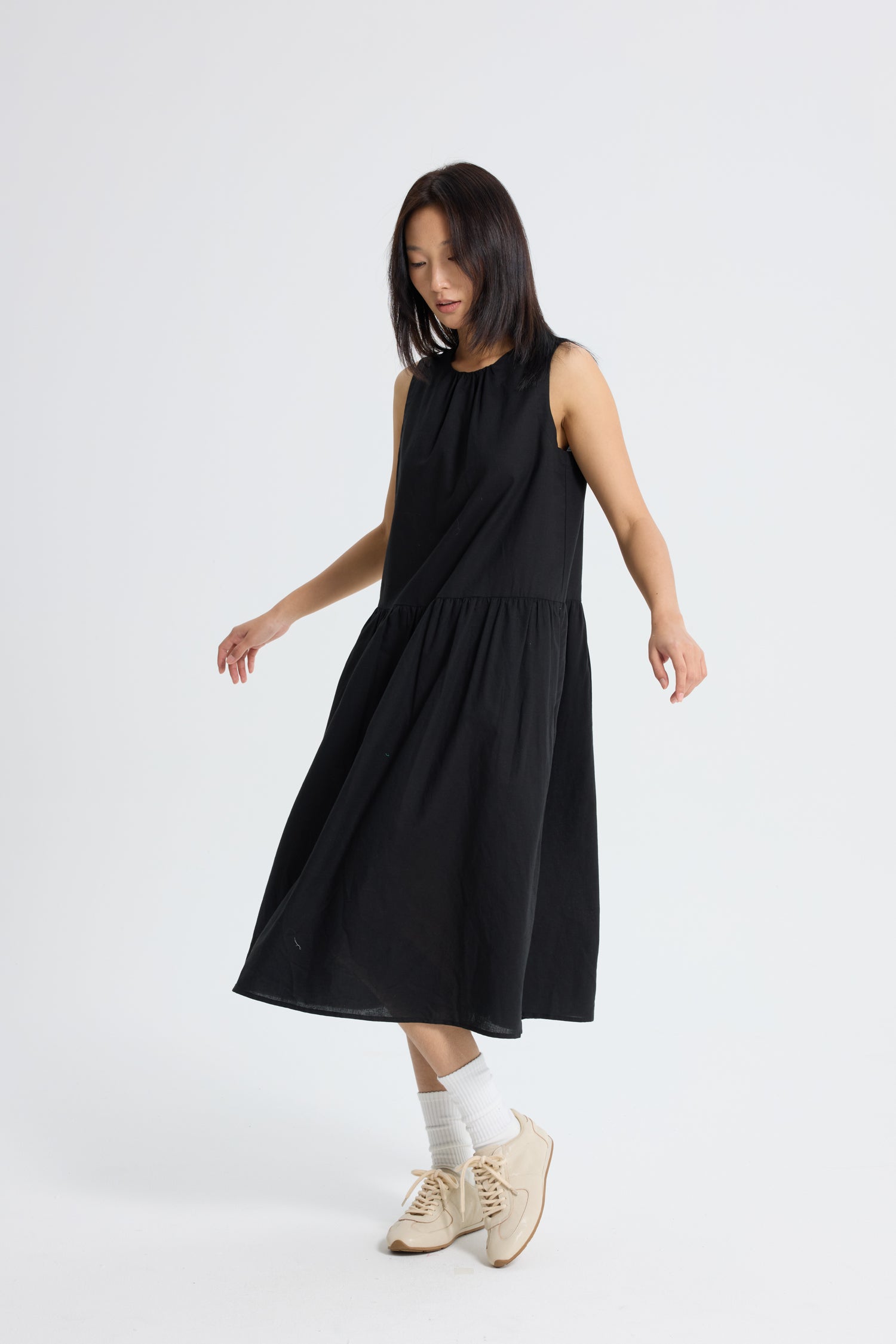 Gathered Dress - Black
