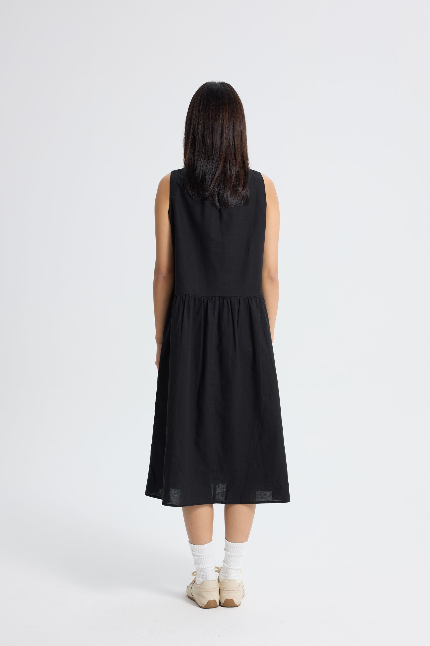 Gathered Dress - Black