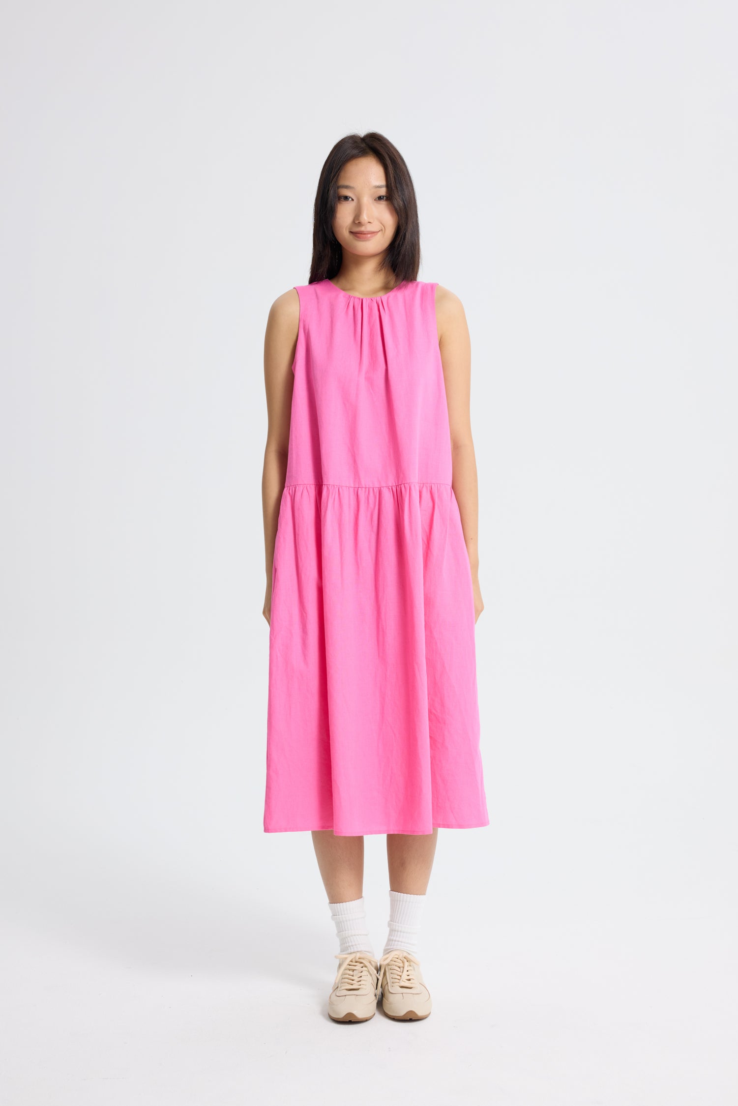 Gathered Dress - Pink