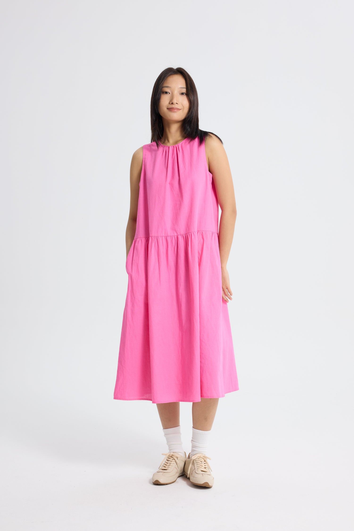 Gathered Dress - Pink