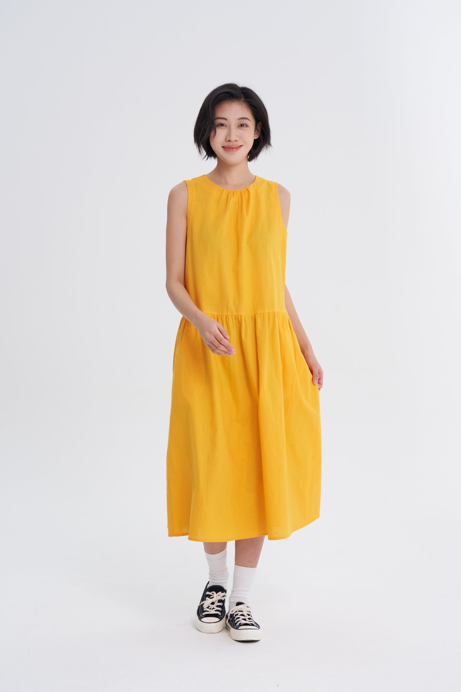 Gathered Dress - Sunray – The Restyle Trait