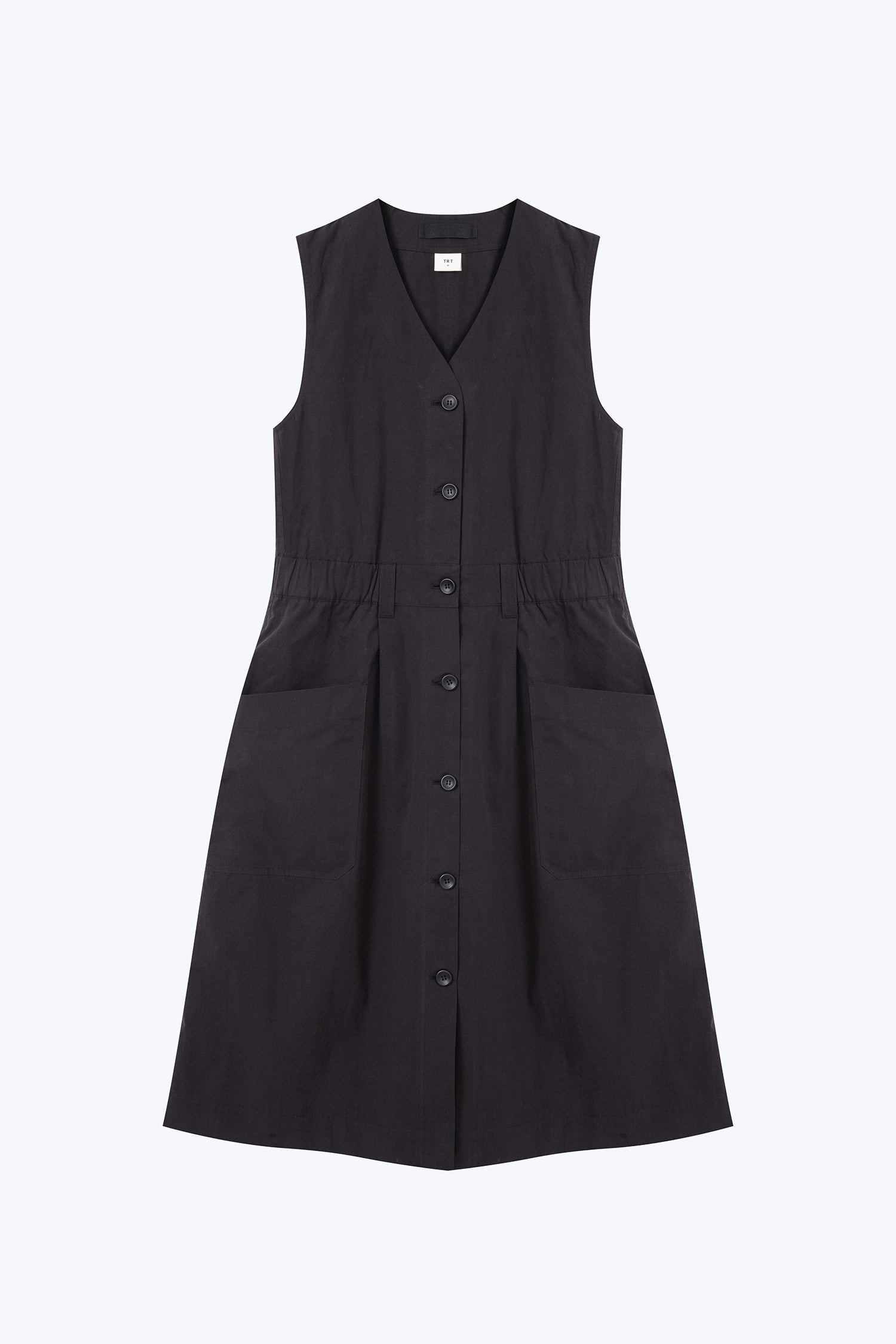 Button Front Dress - Black