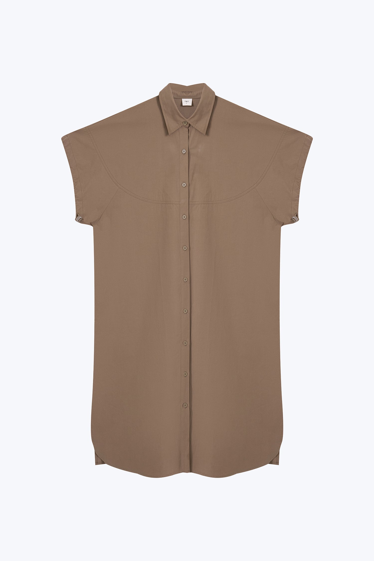 Drawcord Sleeve Dress - Khaki Green