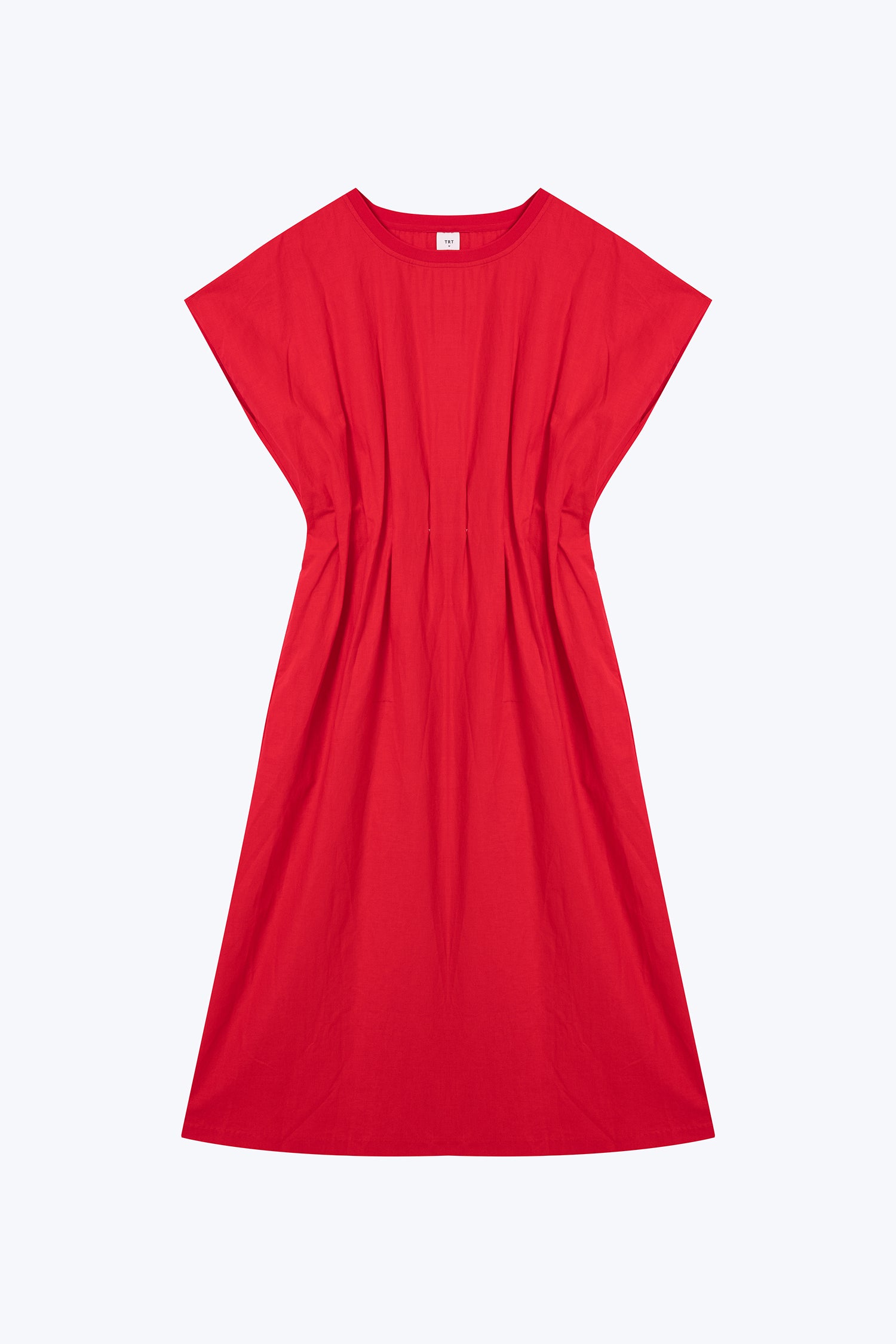Pleated Waist Dress - Red