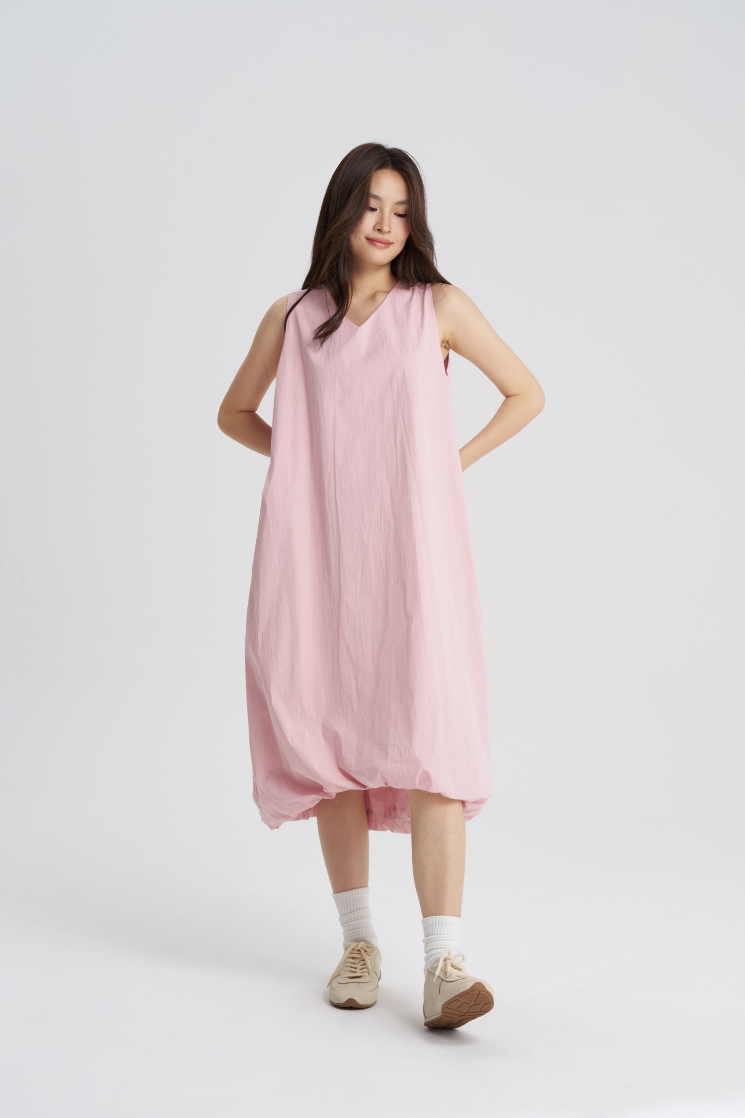 V-Neck Cloud Dress - Blush – The Restyle Trait
