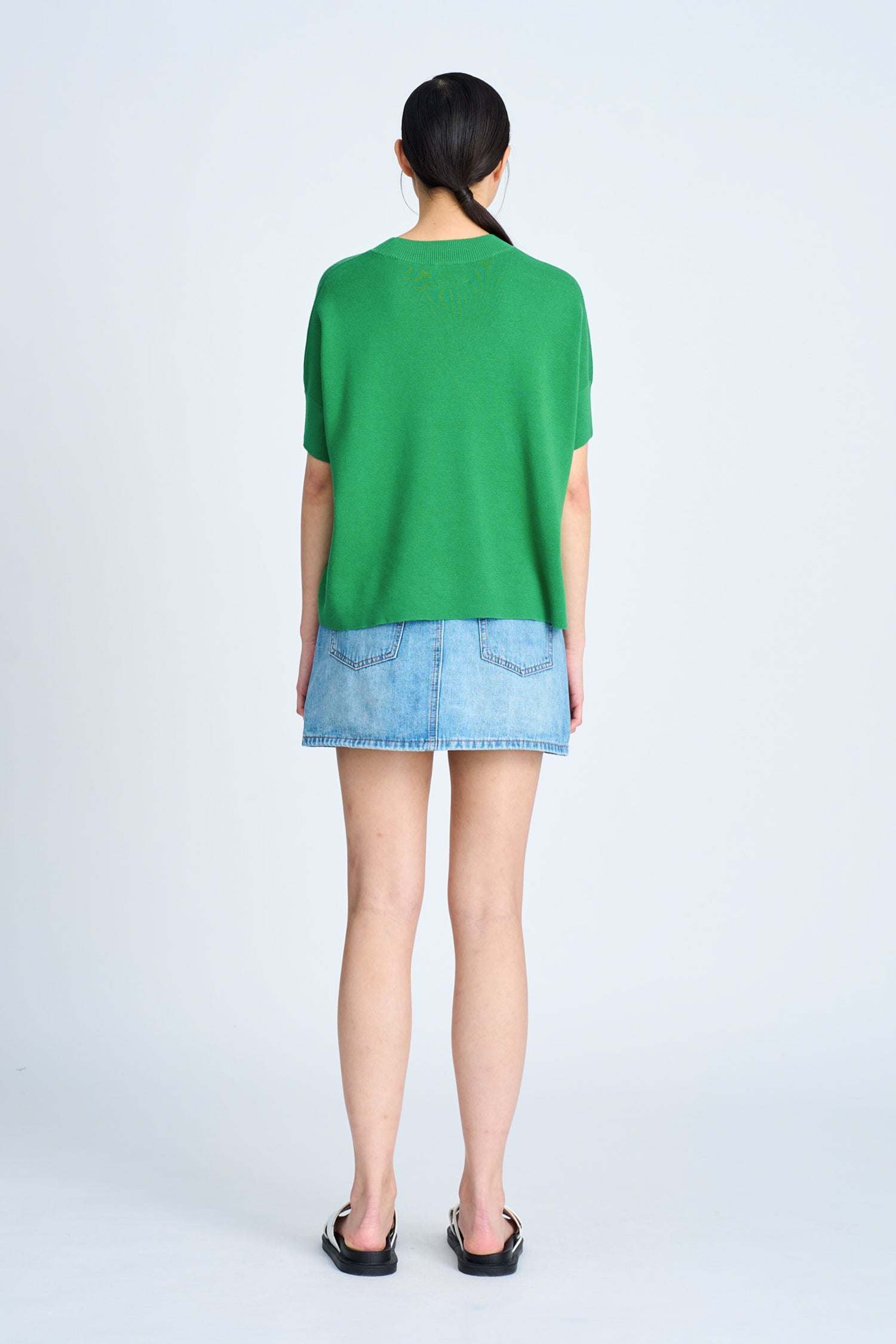 Wide Cut Knit Top - Clover Green [AT]