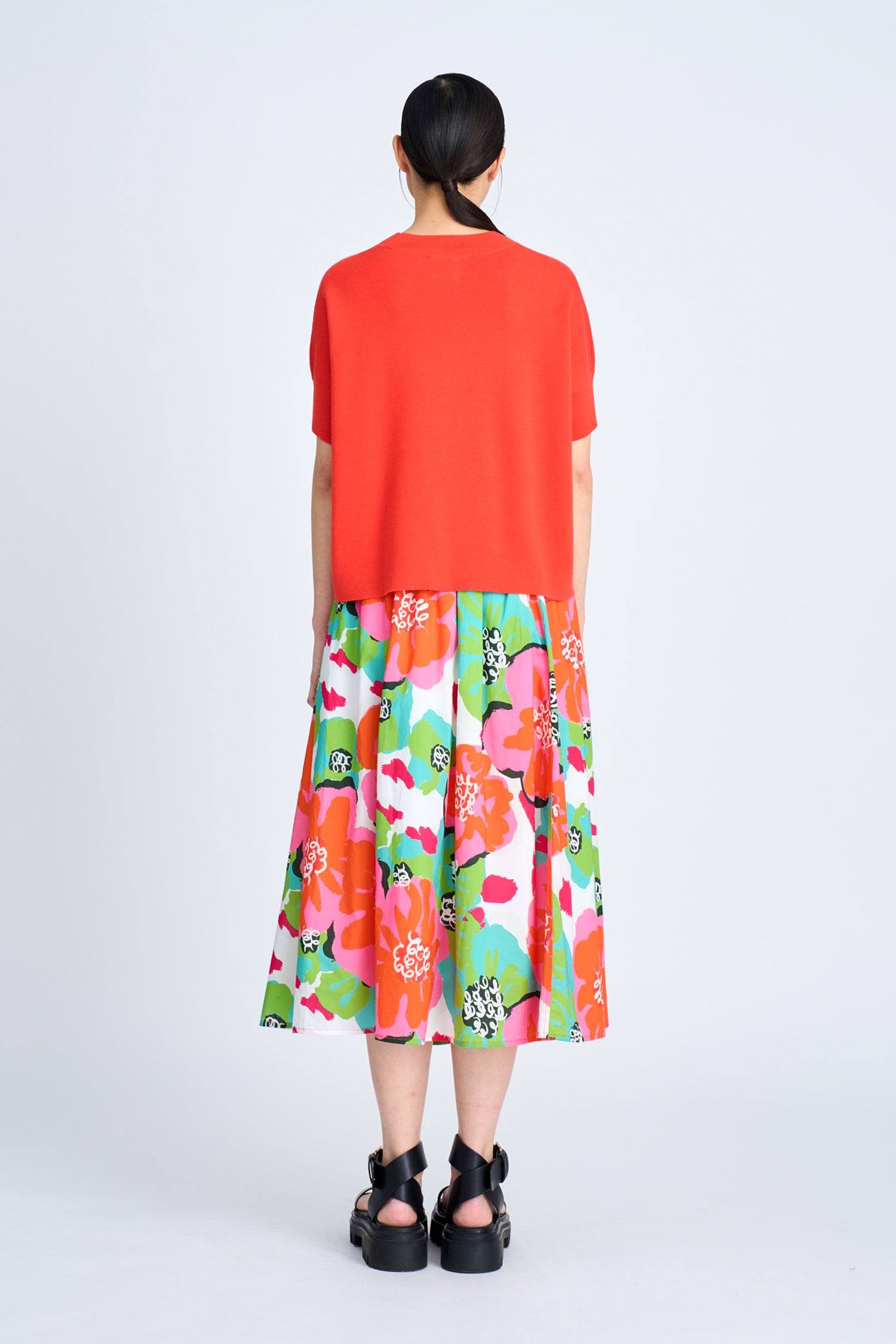 Wide Cut Knit Top - Vermillion [AT]