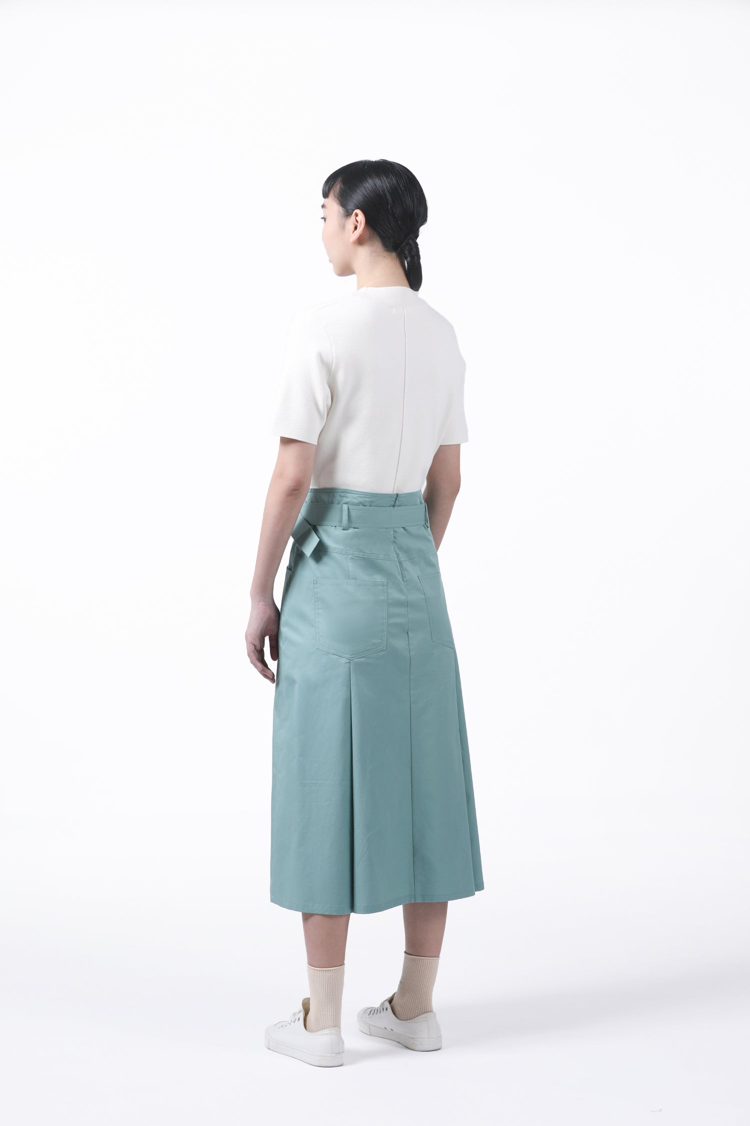 Knitted Ribbed Collar Top - Cream