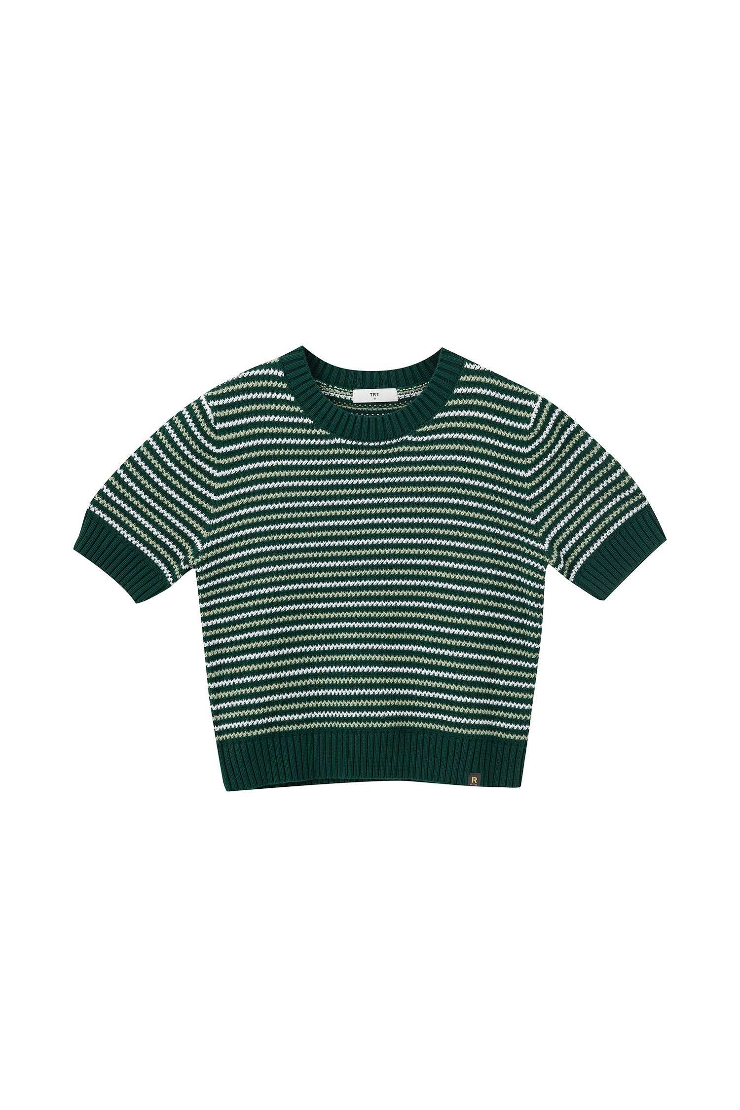 Knitted Multi-Colour Weave Top - Emerald