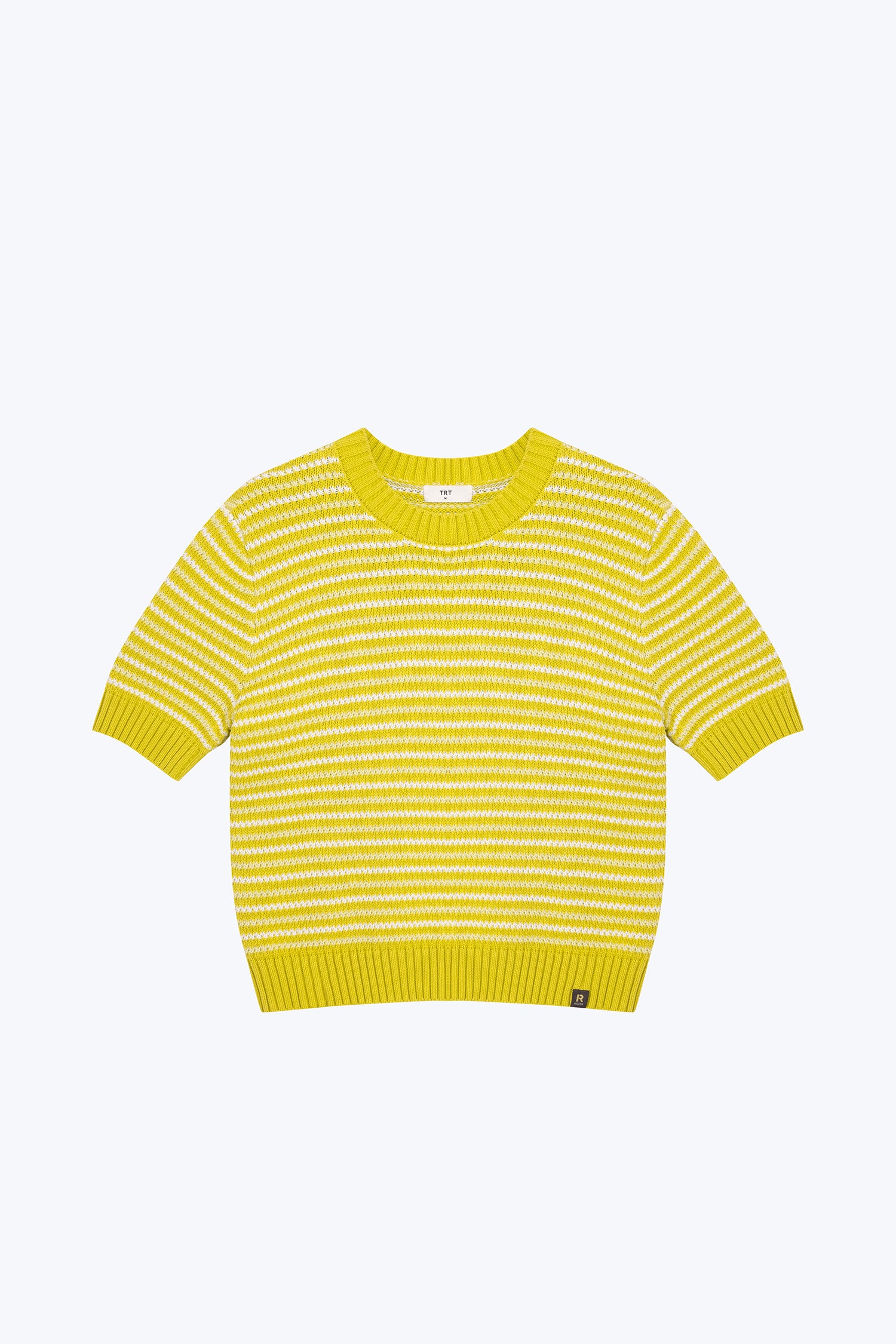 Knitted Multi-Colour Weave Top - Lime