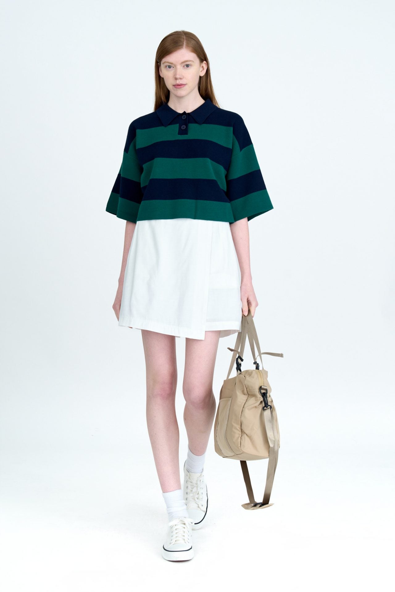 Knitted Striped Rugby Sweater - Striped Forest [AT]