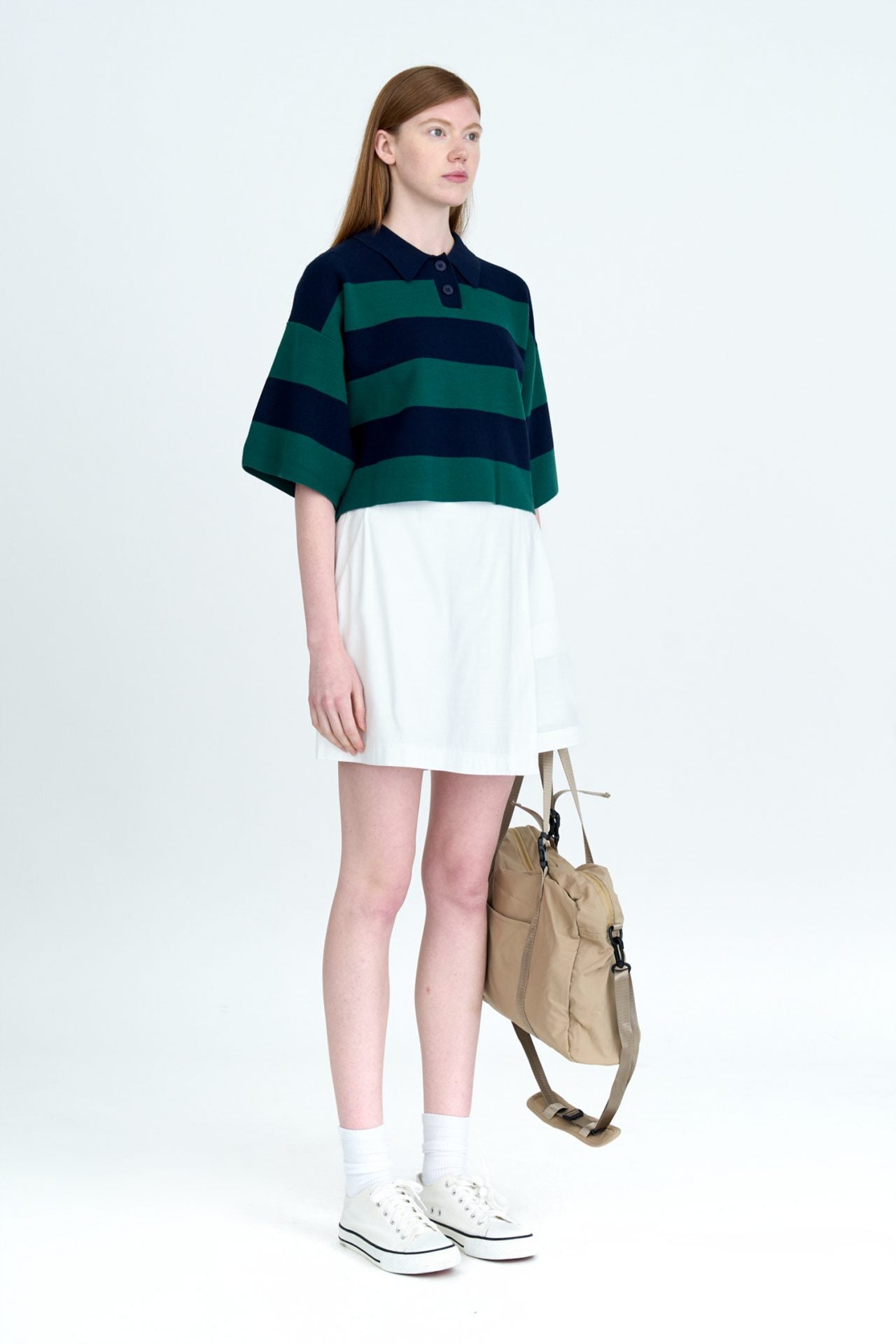 Knitted Striped Rugby Sweater - Striped Forest [AT]