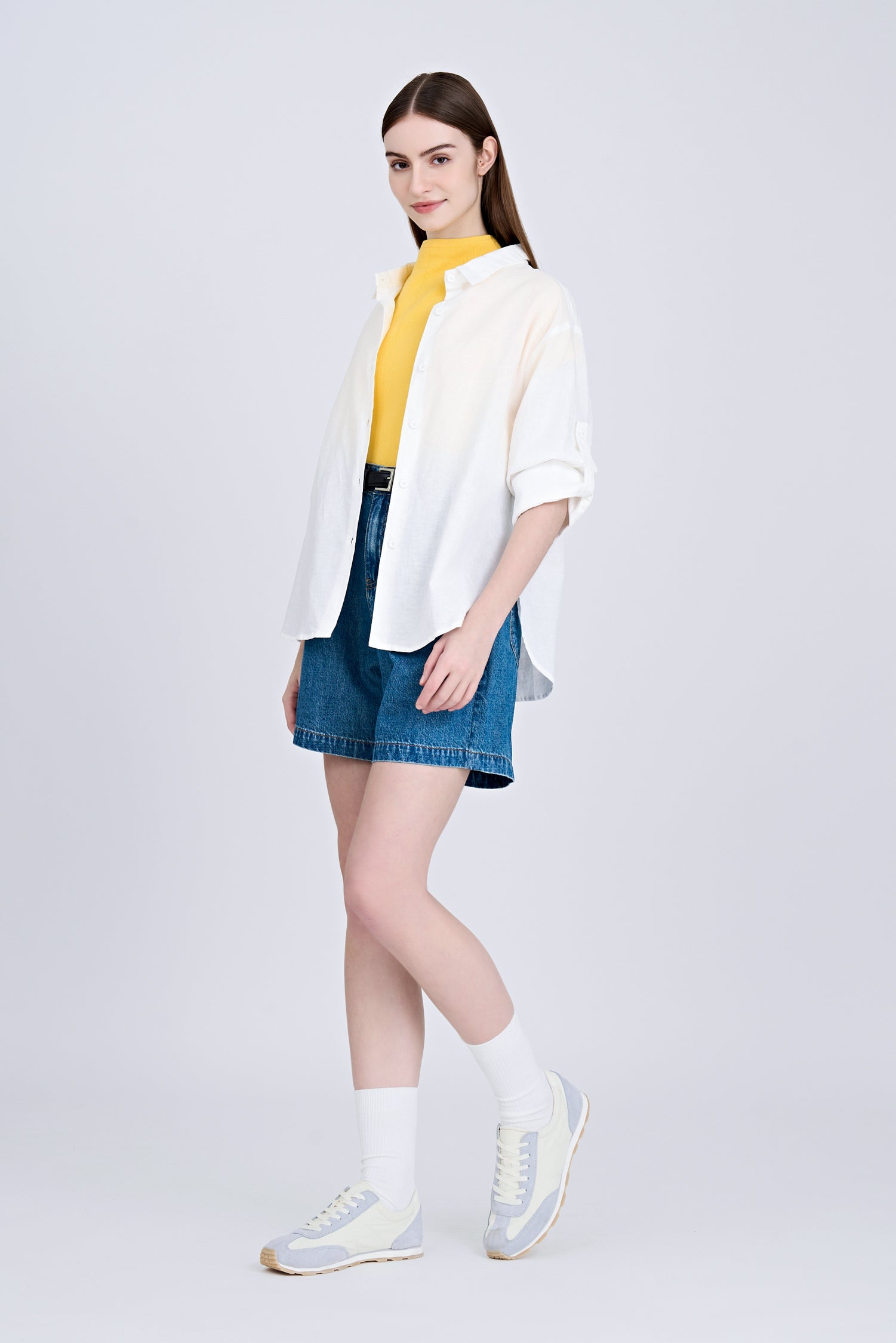 Knitted Funnel Neck Dolman Top - Cadmium Yellow