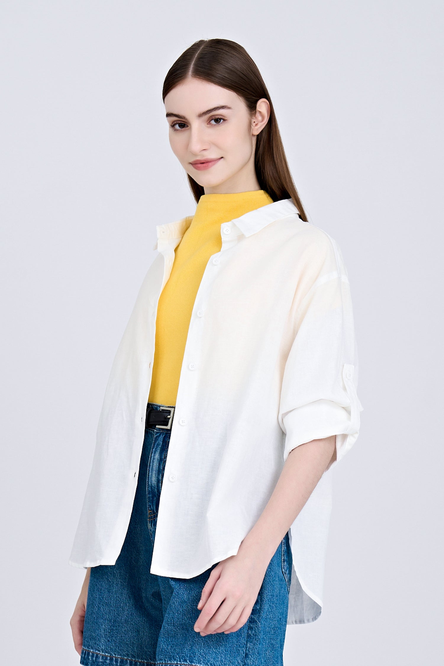 Knitted Funnel Neck Dolman Top - Cadmium Yellow