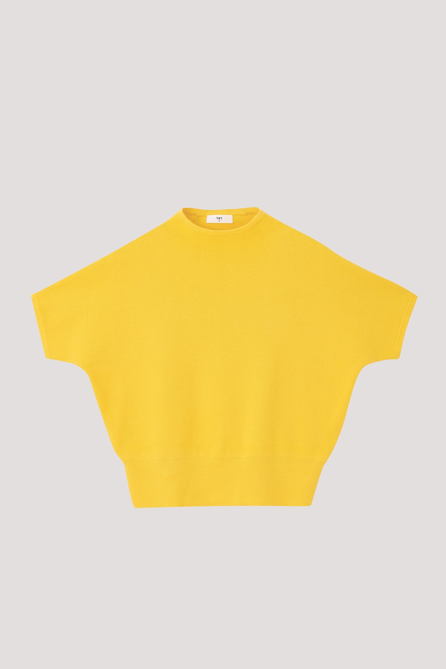 Knitted Funnel Neck Dolman Top - Cadmium Yellow