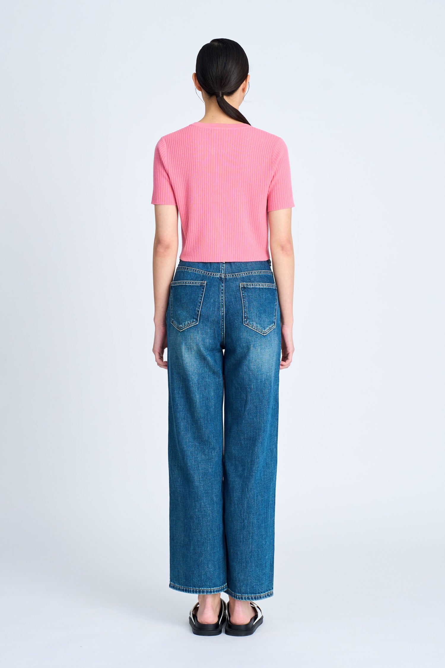 Knitted Button Front Top - Dusty Pink [AT]