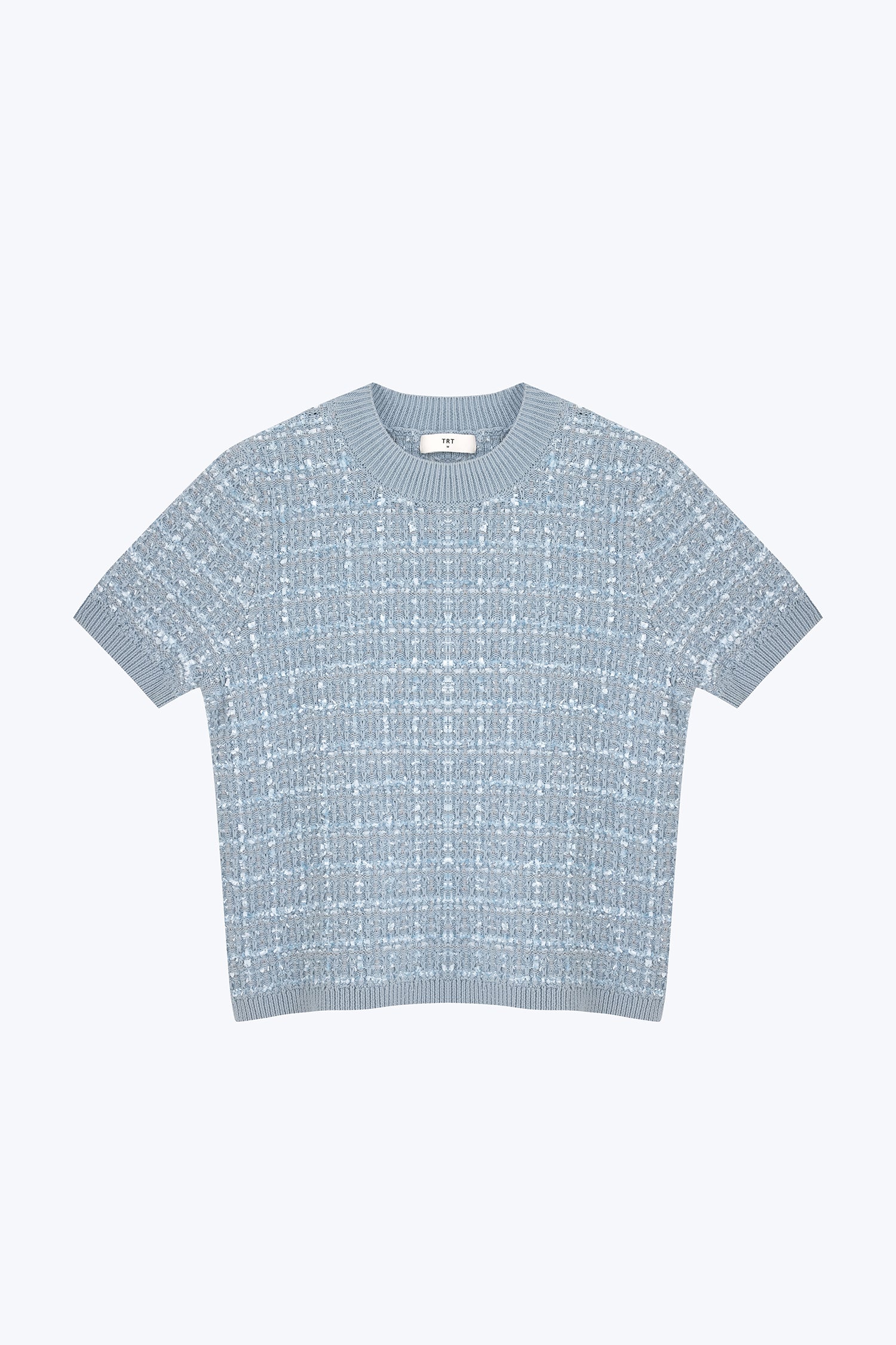 Knitted Tweed Top - Dusty Blue [AT]