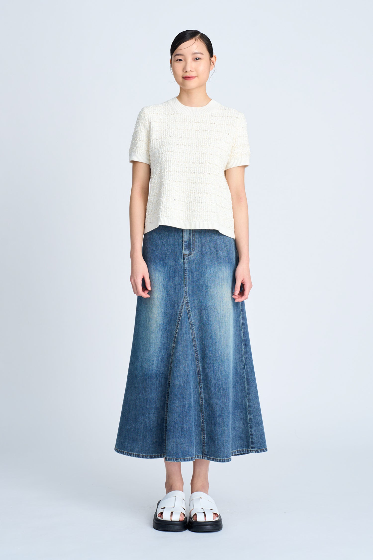 Knitted Tweed Top - Sand [AT]