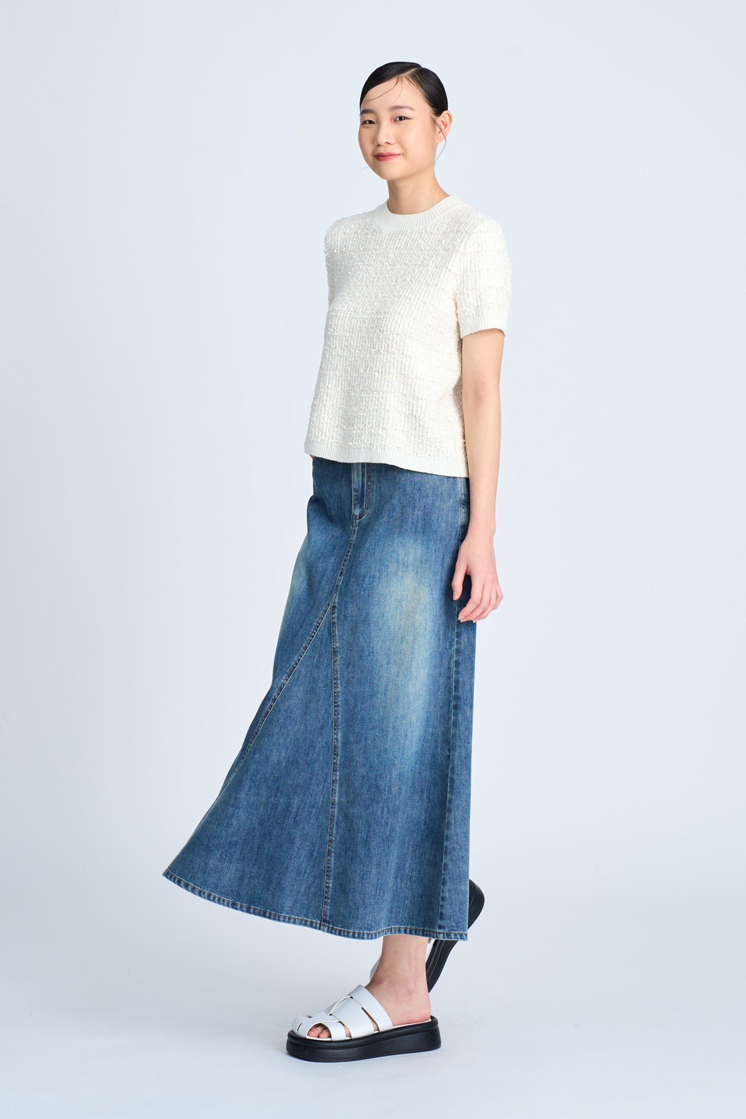 Knitted Tweed Top - Sand [AT]