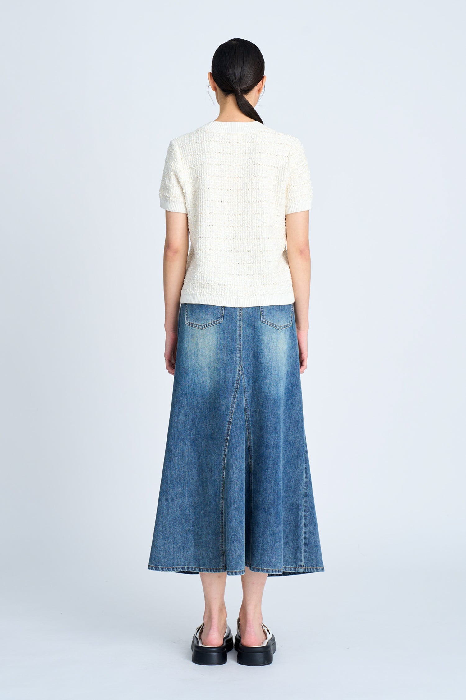 Knitted Tweed Top - Sand [AT]