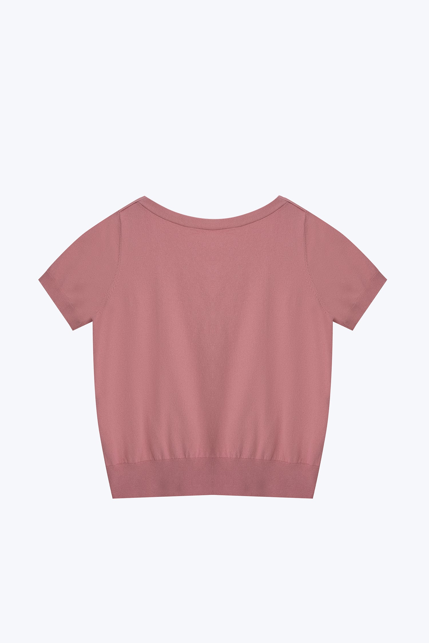 Knitted Boat Neck Top - Blush