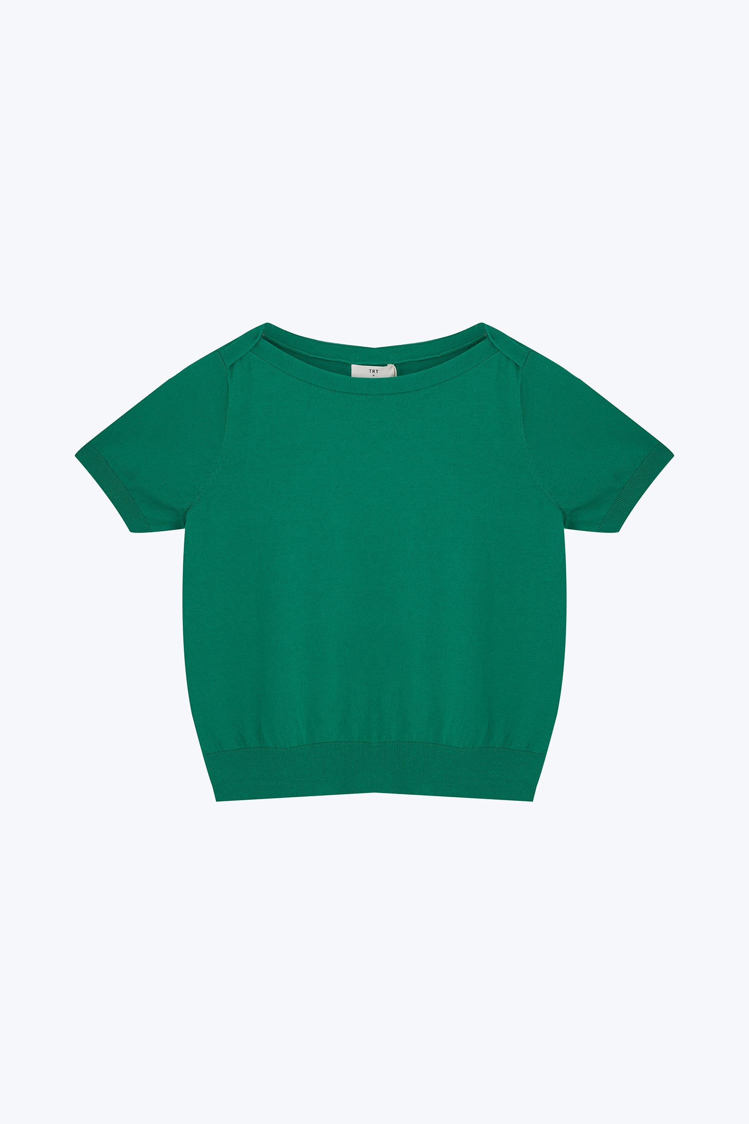 Knitted Boat Neck Top - Green