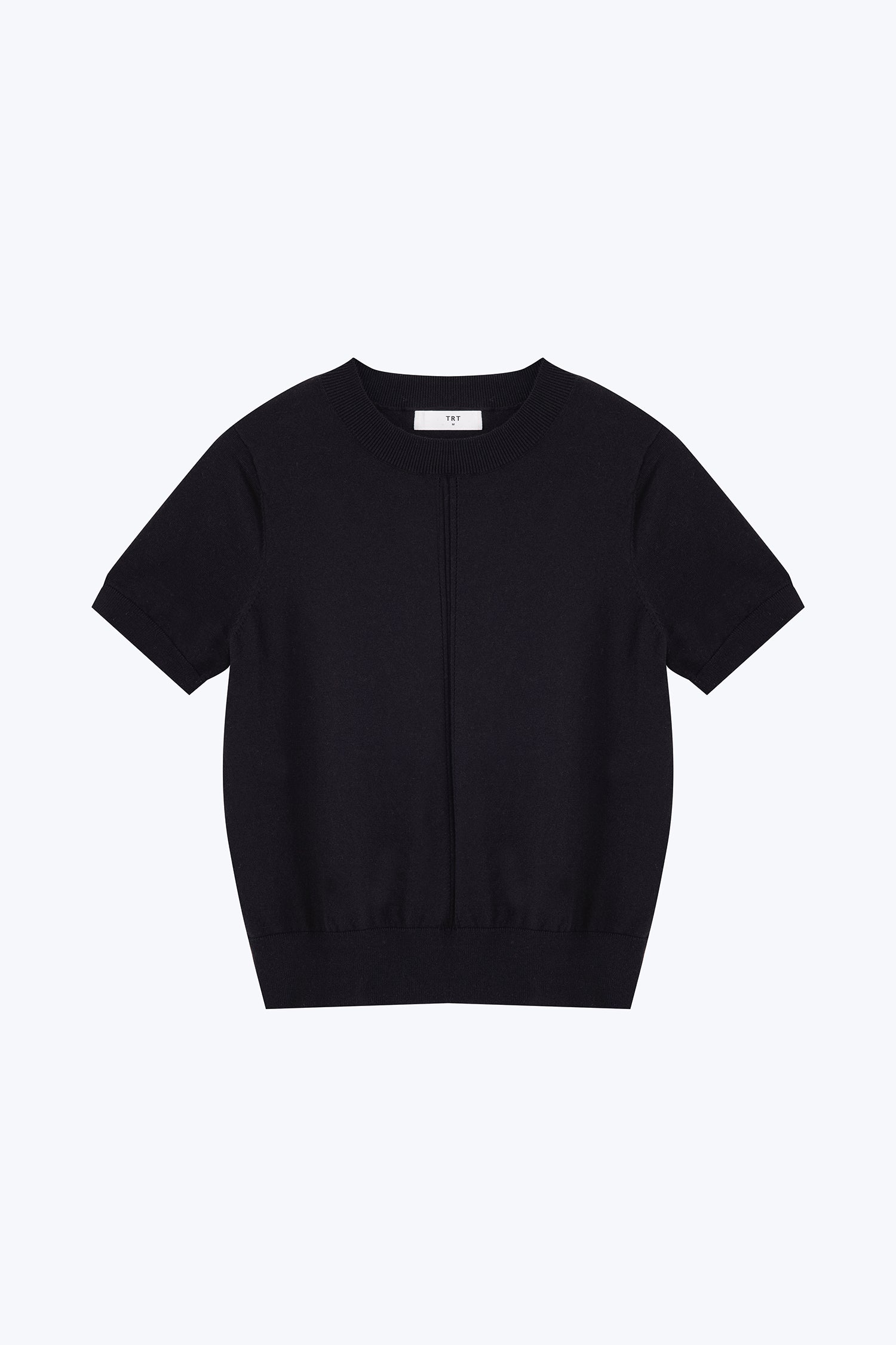 Knitted Short Sleeve Top - Black